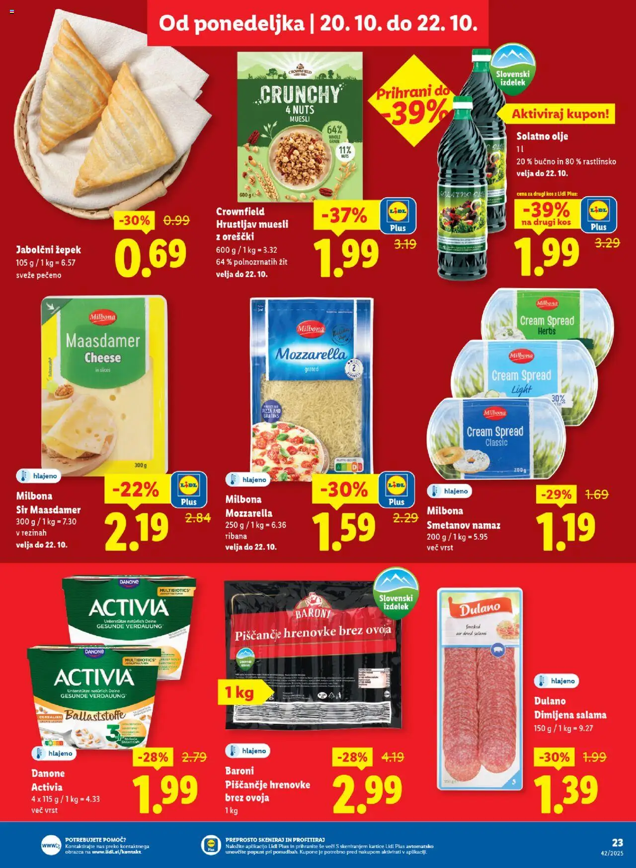 Novi Lidl katalog ponudbe – veljaven od 16.10.2025 | Stran: 31 | Izdelki: Muesli, Namaz, Salama, Orescki