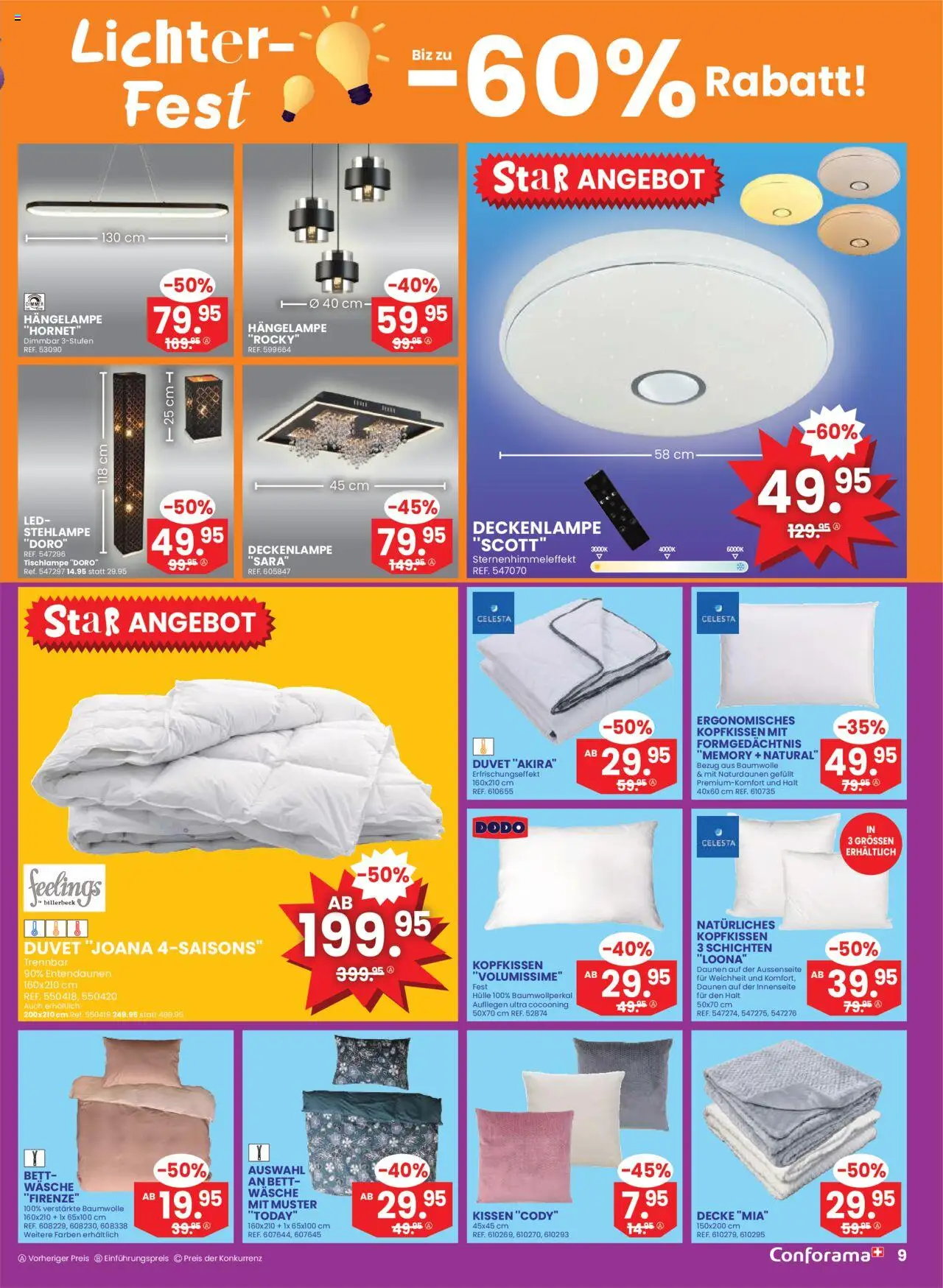 Conforama Aktionen – gültig ab 15.10.2025 | Seite: 9 | Produkte: Kissen, Decke, Kopfkissen, Hülle
