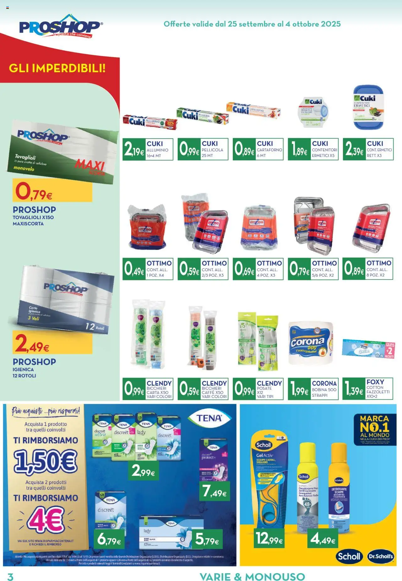 Volantino Proshop del 25.09.2025 | Pagina: 4 | Prodotti: Posate, Deodorante, Forno, Carta forno