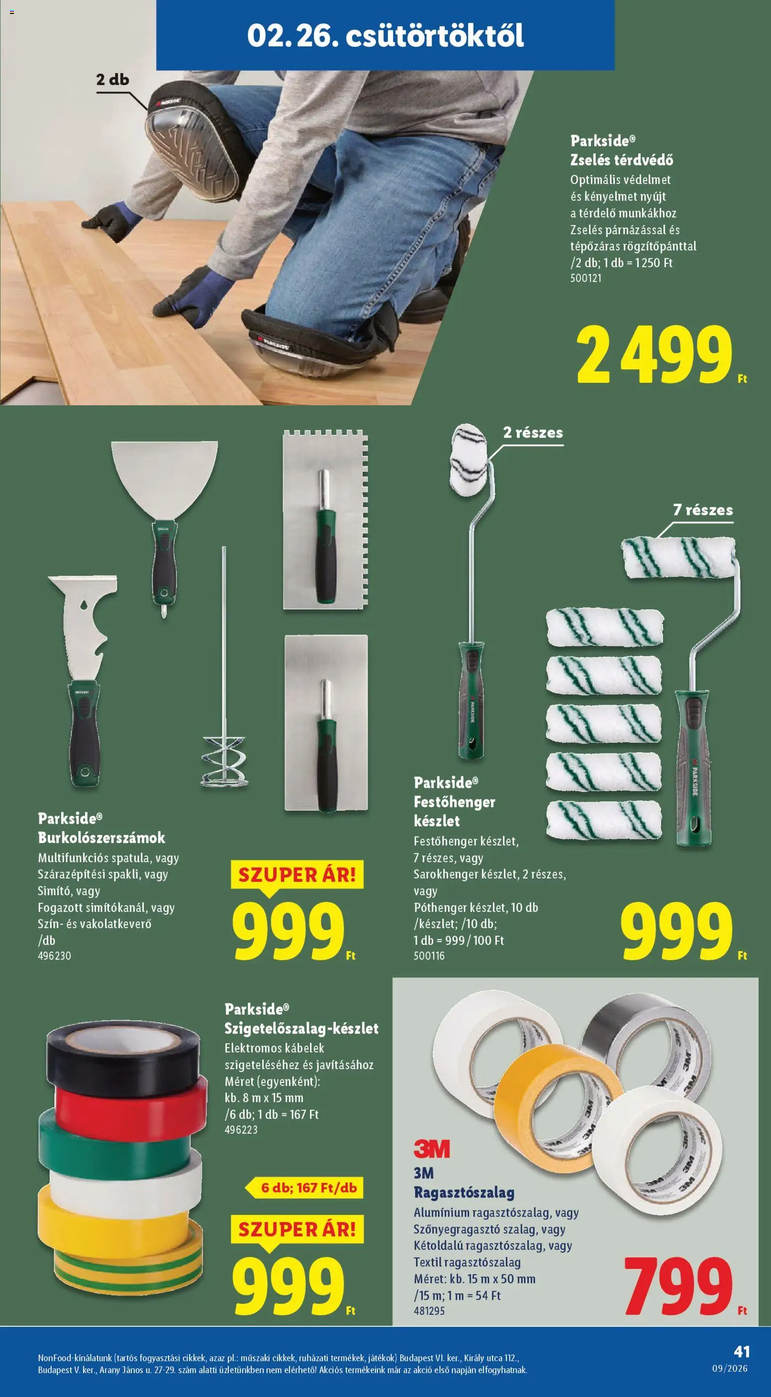 Lidl akciós ujság - amely érvényes a következő dátumtól: 26.02.2026 | Oldal: 41 | Termékek: Parkside, Roller, Játékok