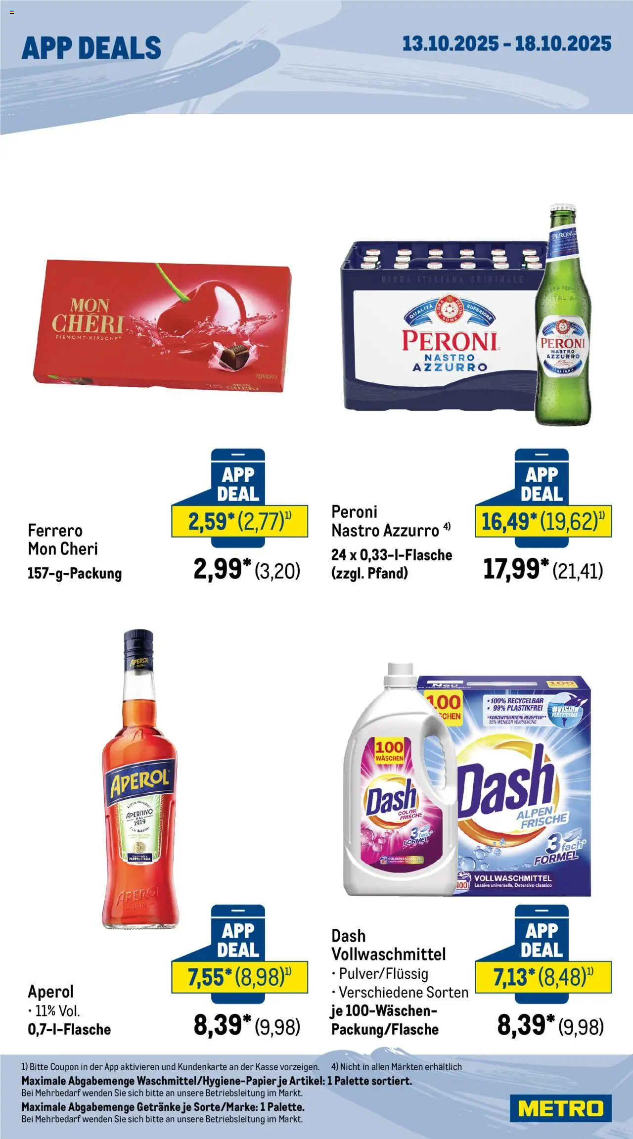 Metro App Deals – gültig ab 13.10.2025 | Seite: 2 | Produkte: Aperol, Mon cheri