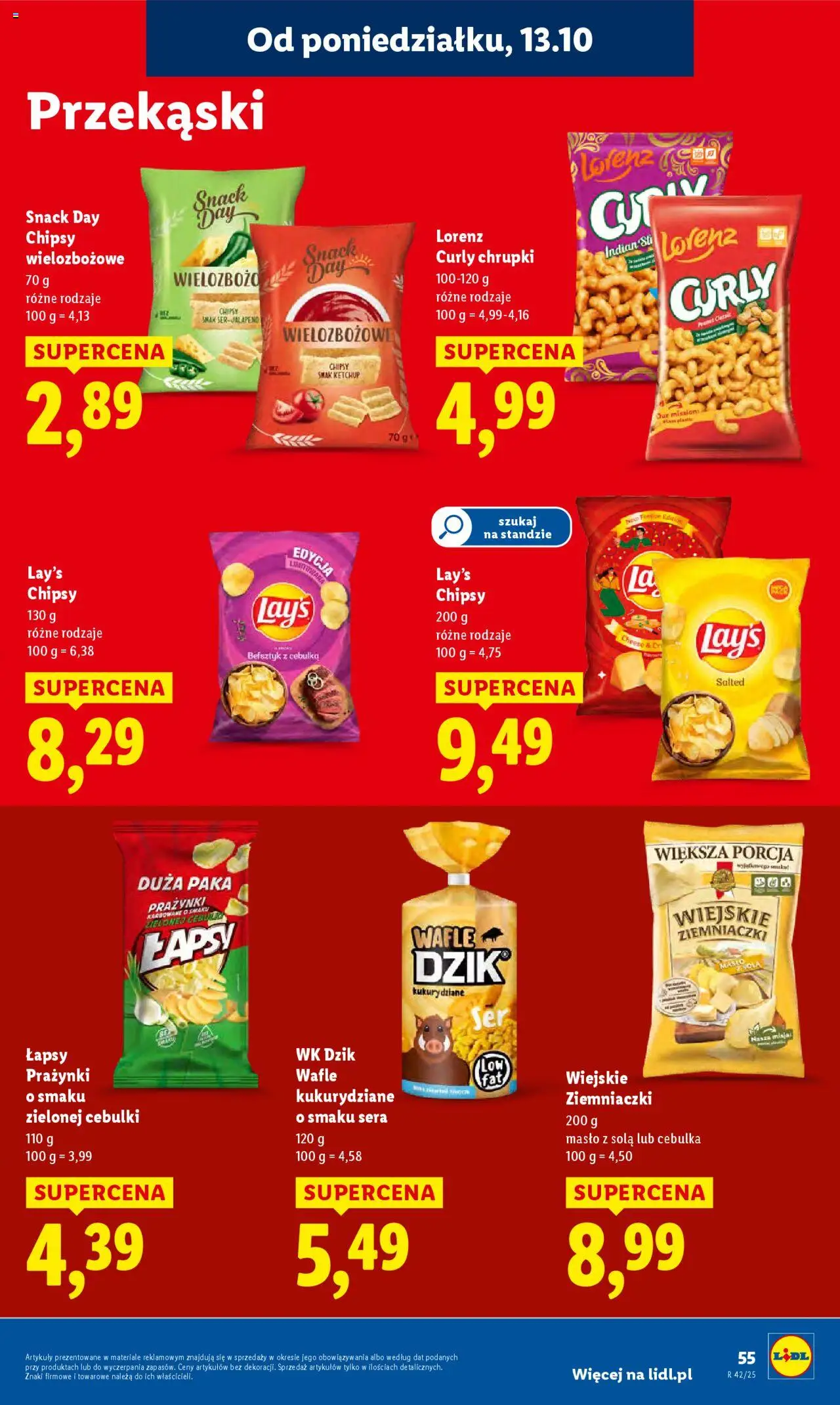 Lidl Gazetka od 13.10.2025 | Strona: 55 | Produkty: Ketchup, Wafle, Ziemniaczki, Masło