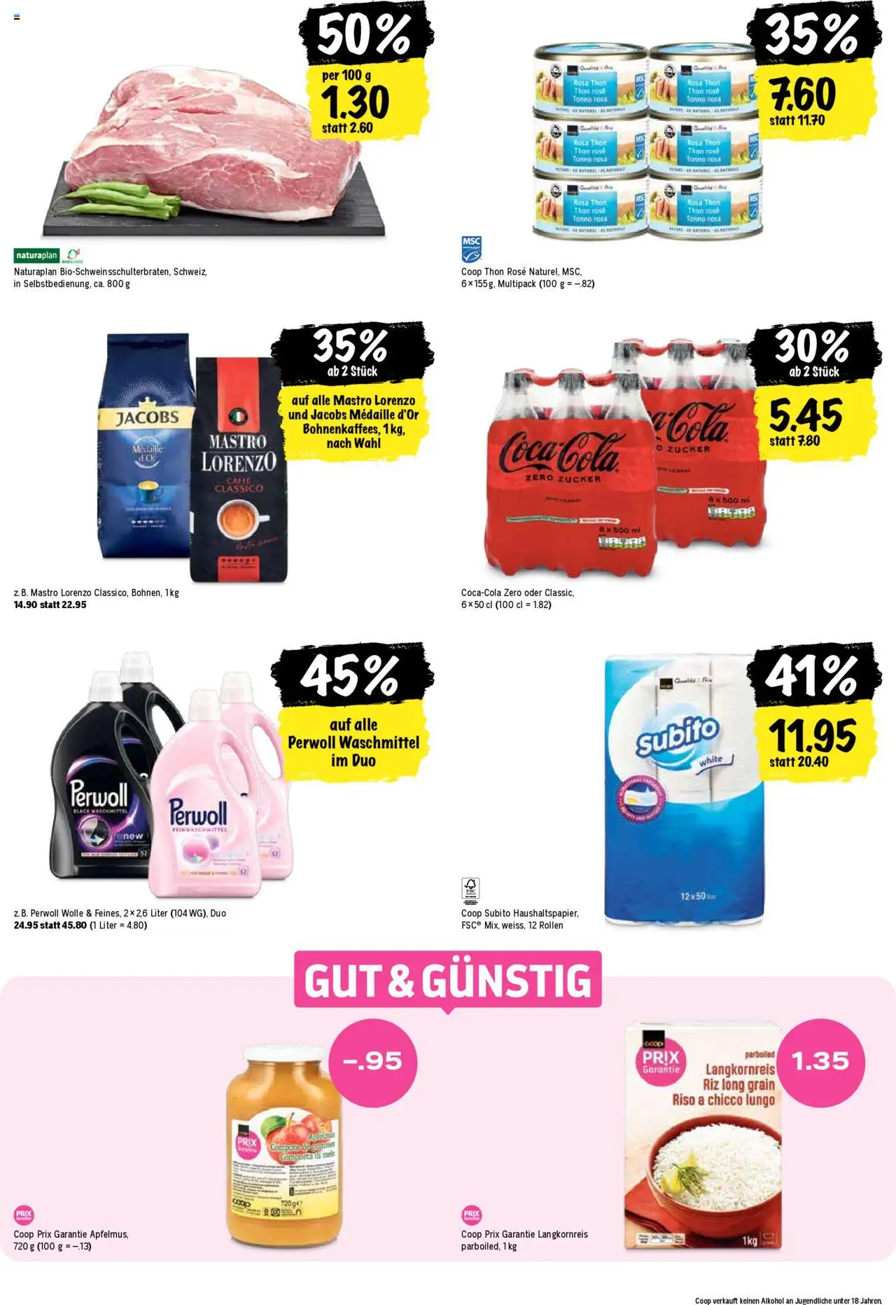 Coop Aktionen – gültig ab 25.09.2025 | Seite: 22 | Produkte: Waschmittel, Schweinefleisch, Zucker, Apple