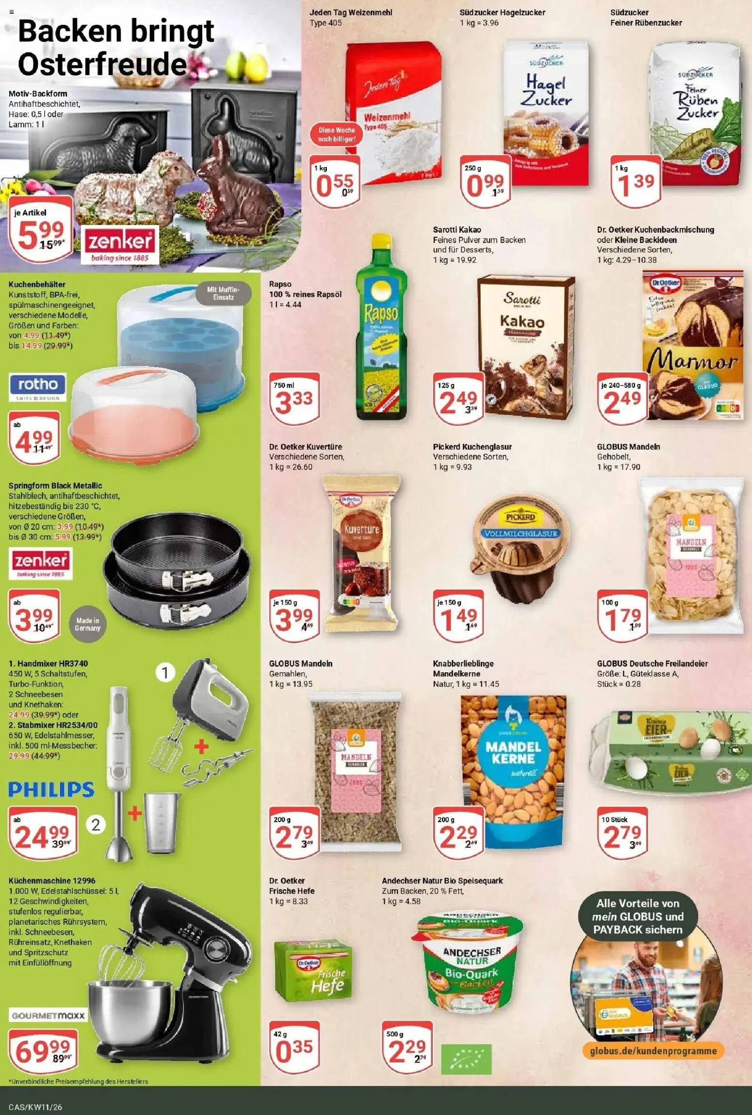Globus prospekt Castrop-Rauxel	 – gültig ab 09.03.2026 | Seite: 20 | Produkte: Philips, Rapsöl, Zucker, Speisequark
