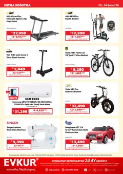 20.02.2026 tarihinden itibaren geçerli olan Evkur kataloğu önizlemesi | Sayfa: 8 | Ürünler: Dikiş makinesi, Klima