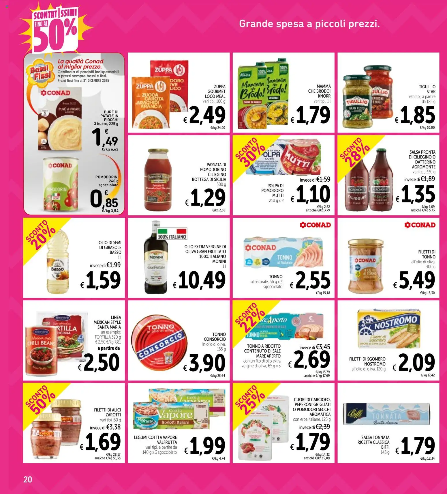 Volantino Spazio Conad del 25.11.2025 | Pagina: 20 | Prodotti: Salsa, Arancia, Mutti salsa, Olio di semi di girasole