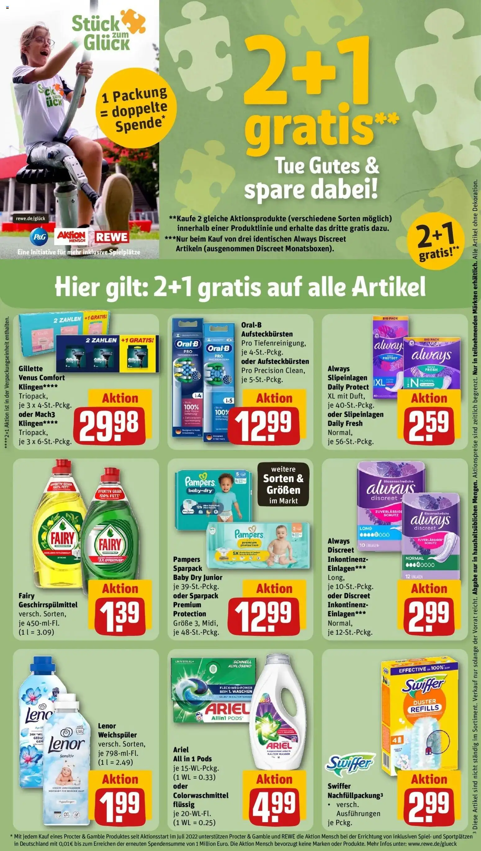 Rewe Prospekt Merseburg	 – gültig ab 23.03.2026 | Seite: 29 | Produkte: Spiel, Pampers, Weichspüler, Geschirrspülmittel