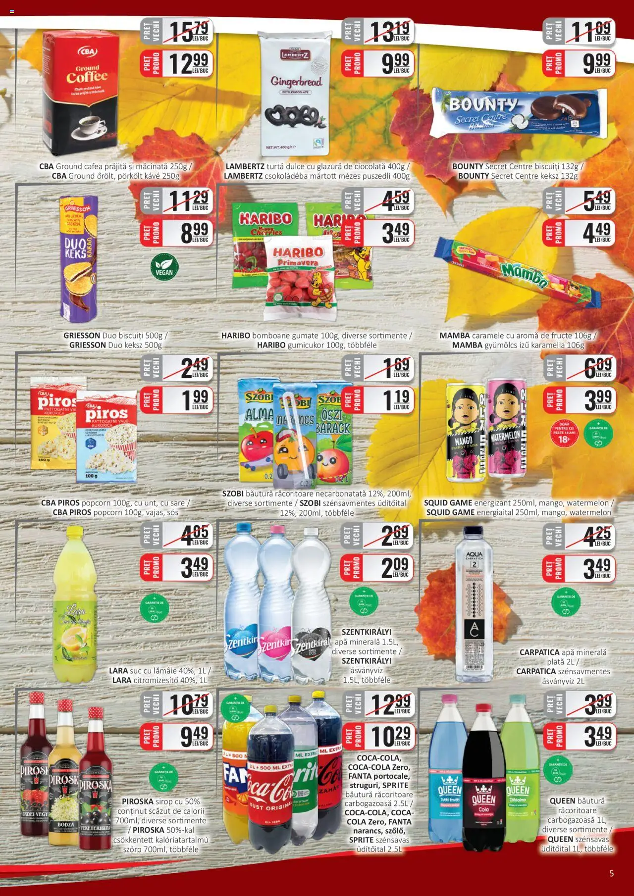 Noul catalog CBA – valabil de la 01.10.2025 | Pagină: 5 | Produse: Sirop, Biscuiți, Turtă dulce, Apă