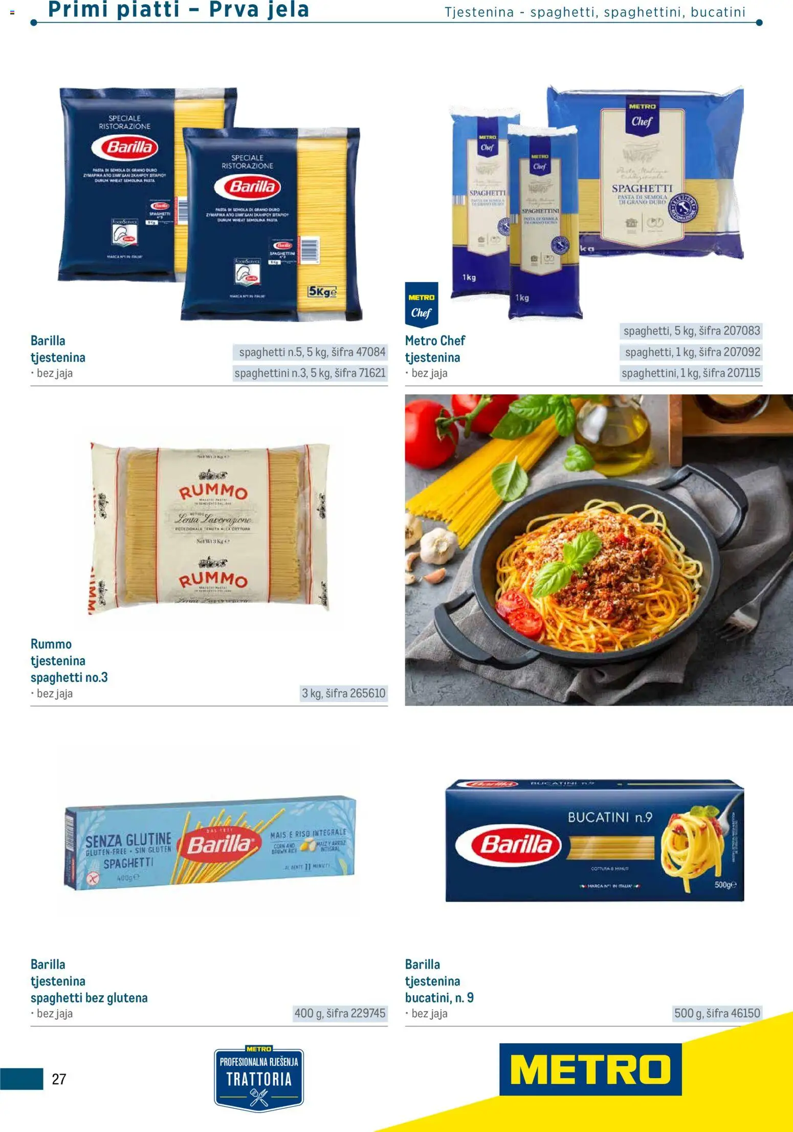 Metro katalog | vrijedi od 05.03.2026 | Stranica: 27 | Proizvodi: Jaja, Tjestenina, Pasta, Barilla