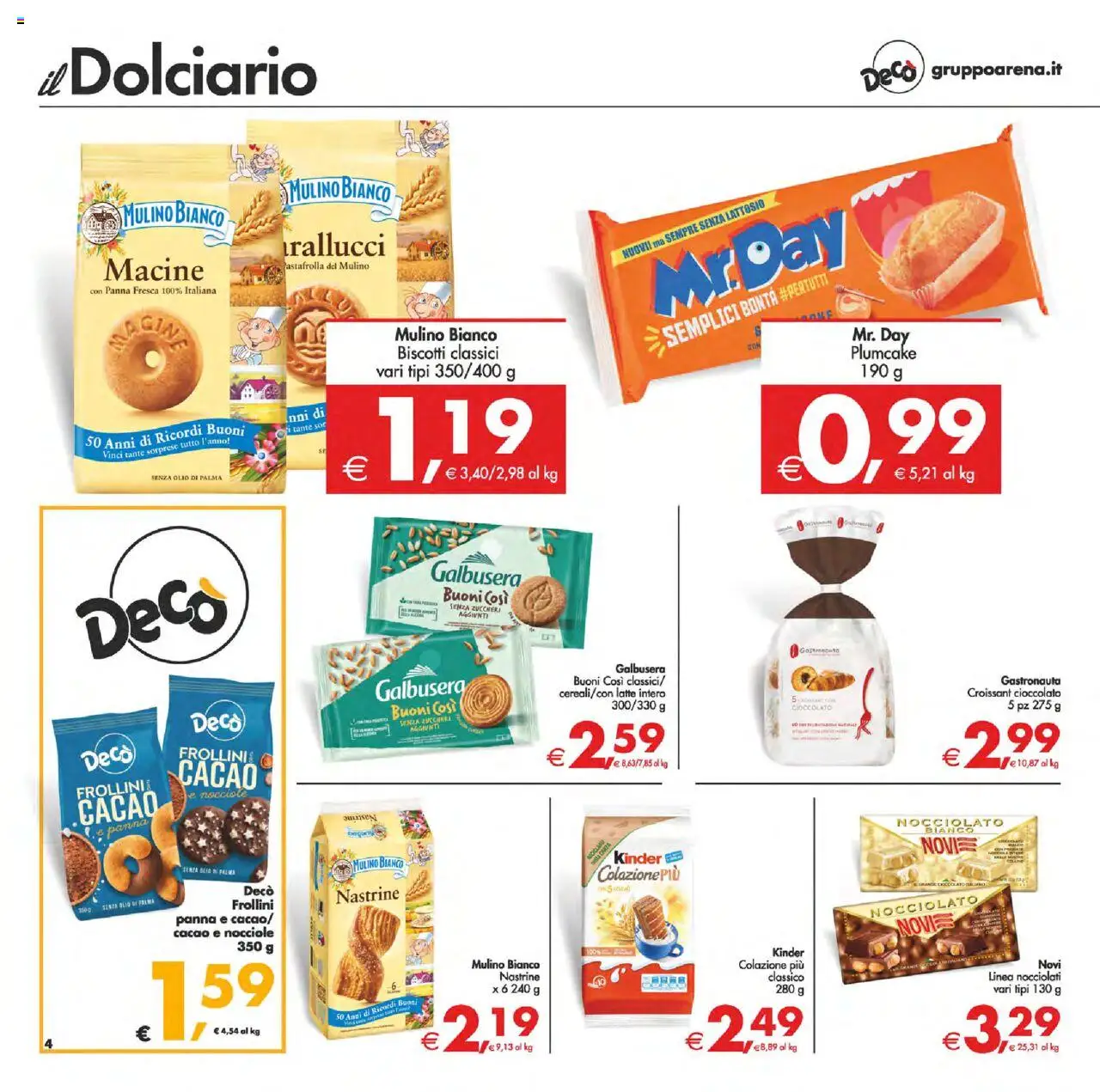 Volantino Decò del 12.09.2025 | Pagina: 4 | Prodotti: Olio, Nocciole, Plumcake, Cacao