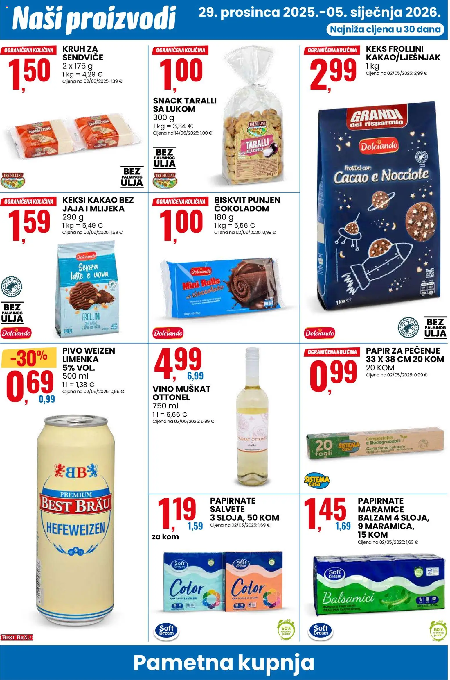 Eurospin katalog | vrijedi od 29.12.2025 | Stranica: 16 | Proizvodi: Keksi, Jaja, Salvete, Lješnjak