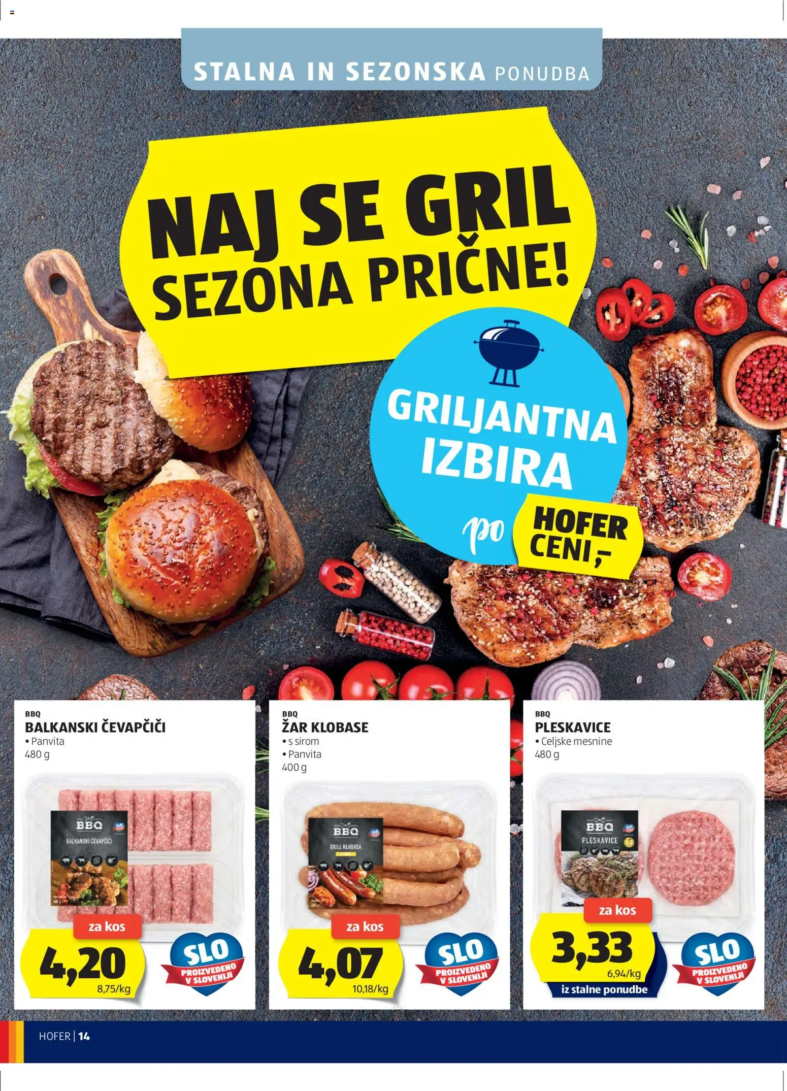 Hofer SI katalog | vrijedi od 15.04.2026 | Stranica: 14 | Proizvodi: Ćevapčići