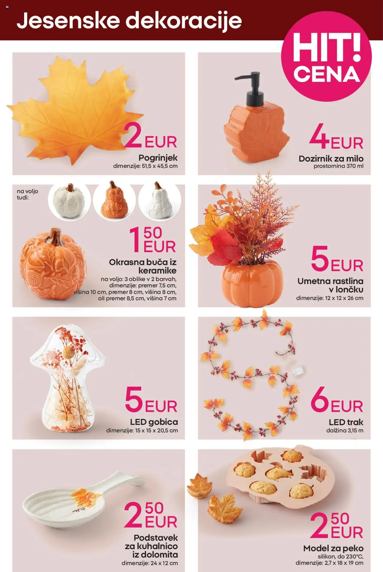 Pepco katalog │ velja od 21.08.2025 | Stran: 9 | Izdelki: Pogrinjek, Umetna rastlina, Gobica, Milo