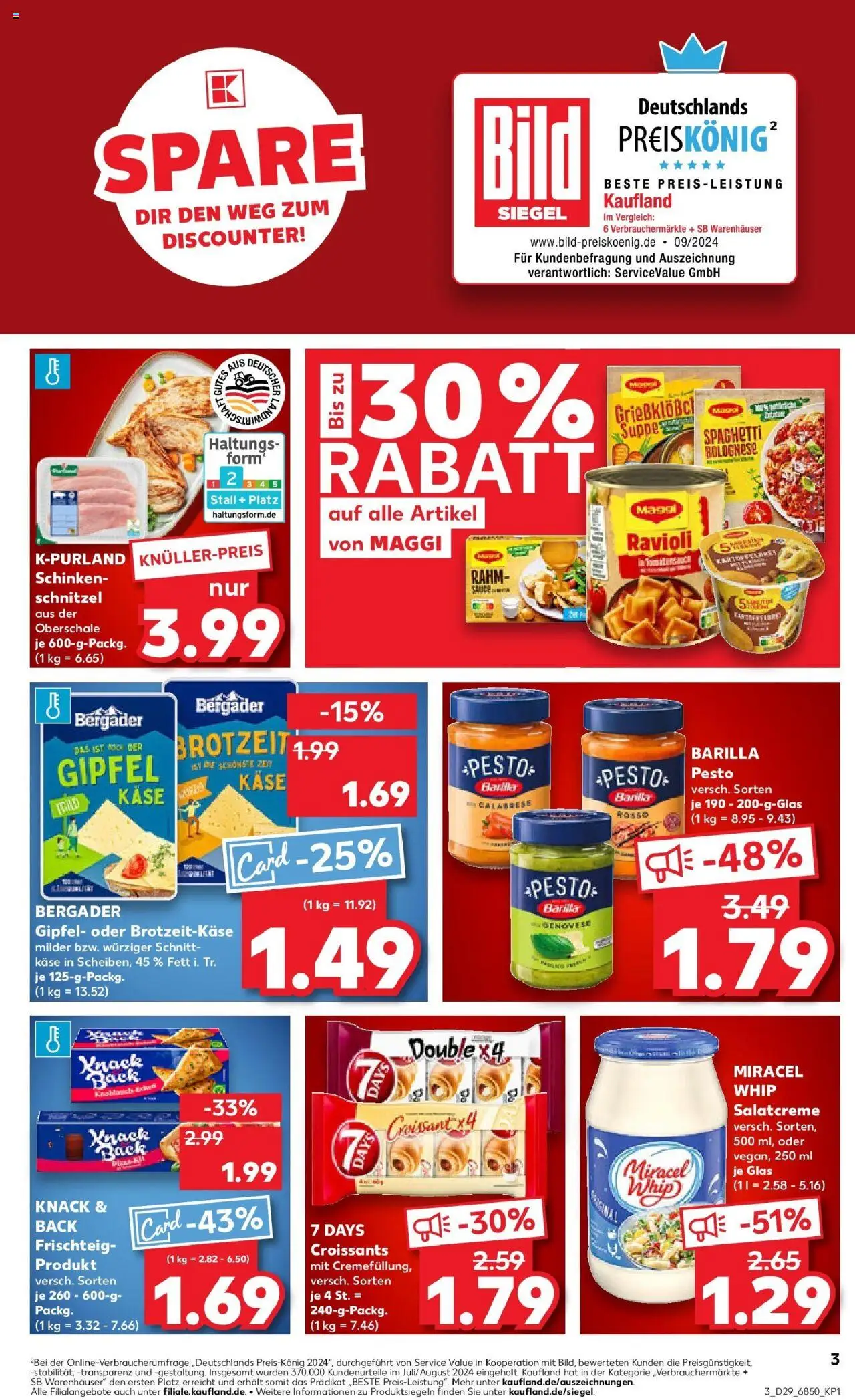 Kaufland prospekt Landshut	 - gültig ab dem 21.07.2025 | Seite: 16 | Produkte: Barilla, Barilla pesto, Miracel whip, Schnitzel