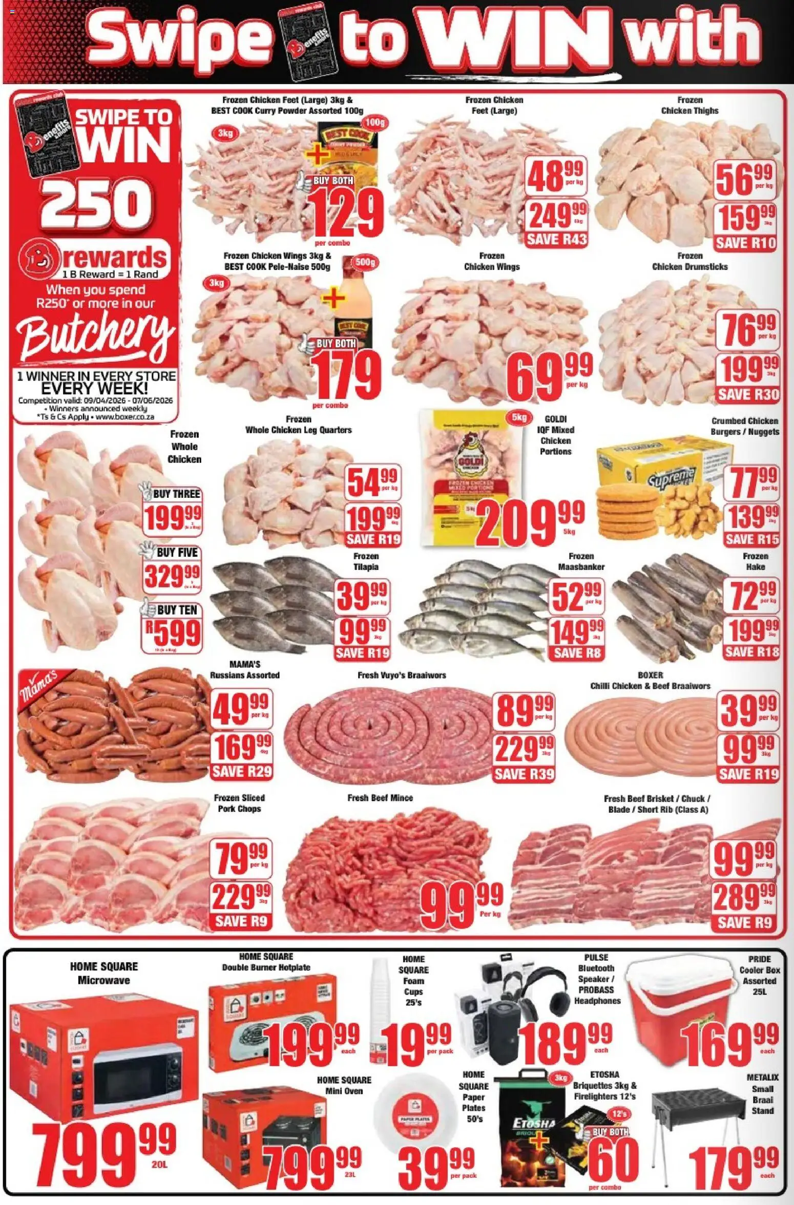 New Boxer catalogue – valid from 23.04.2026 | Page: 2 | Products: Headphones, Microwave, Beef, Chilli