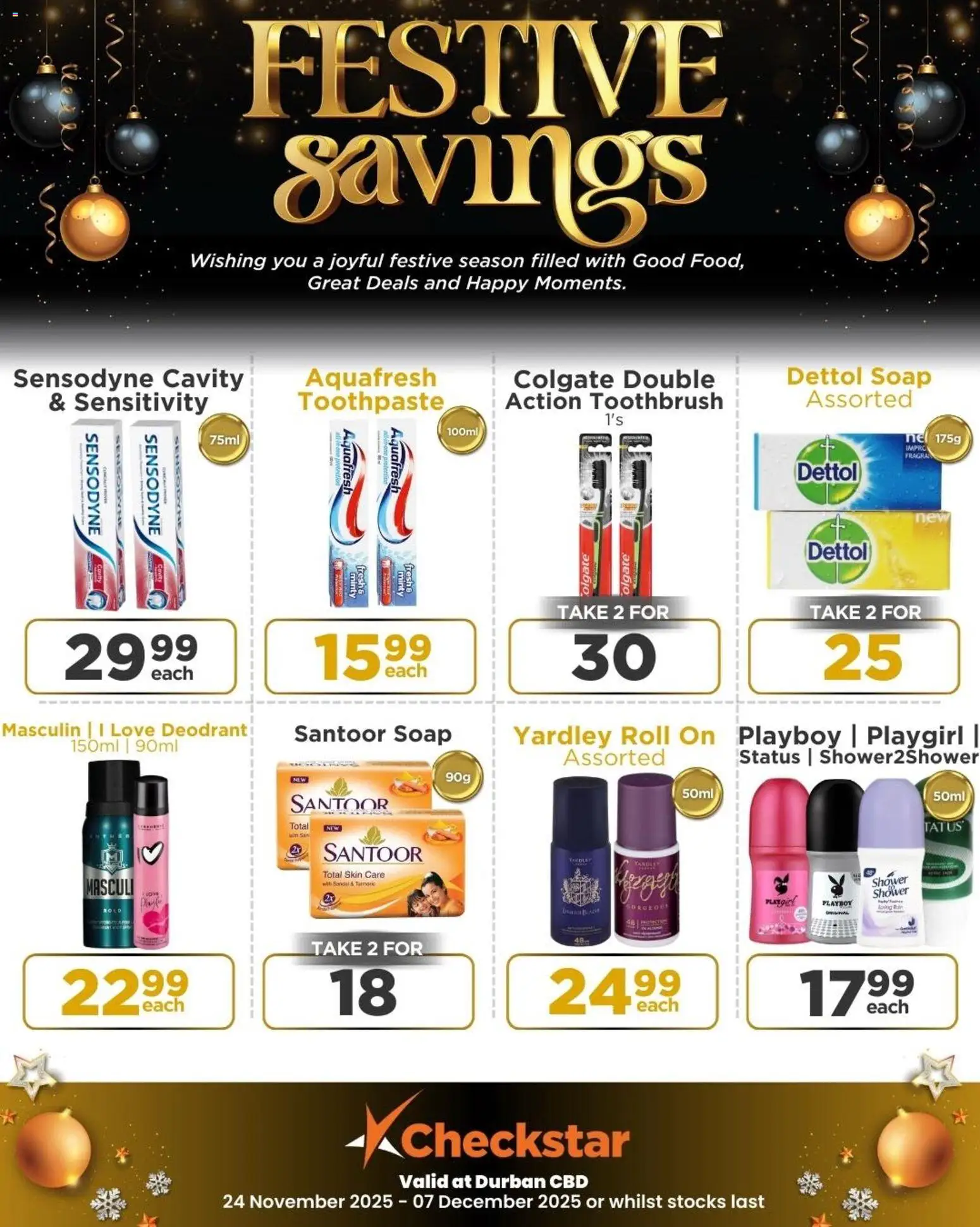 New Check Star catalogue – valid from 24.11.2025 | Page: 8 | Products: Shower, Soap, Toothpaste, Toothbrush