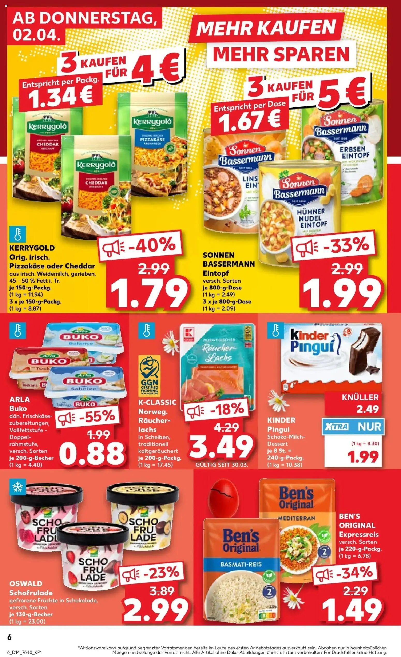 Kaufland Prospekt Beckum	 – gültig ab 30.03.2026 | Seite: 20 | Produkte: Basmatireis, Lachs, Arla buko, Frischkase