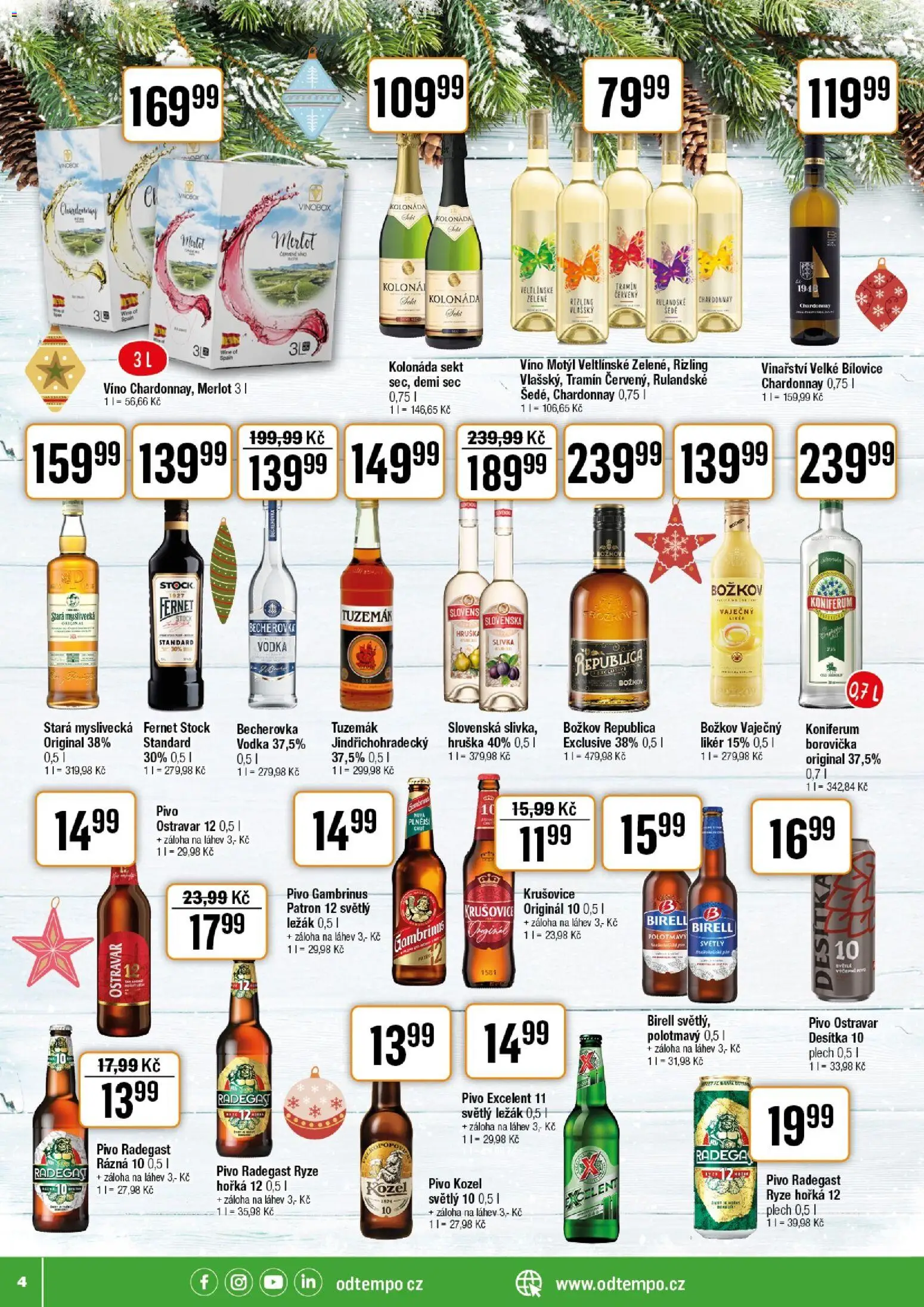 Tempo leták - Tuty od 03.12.2025 | Strana: 4 | Produkty: Víno, Stará myslivecká, Pivo Excelent, Gambrinus