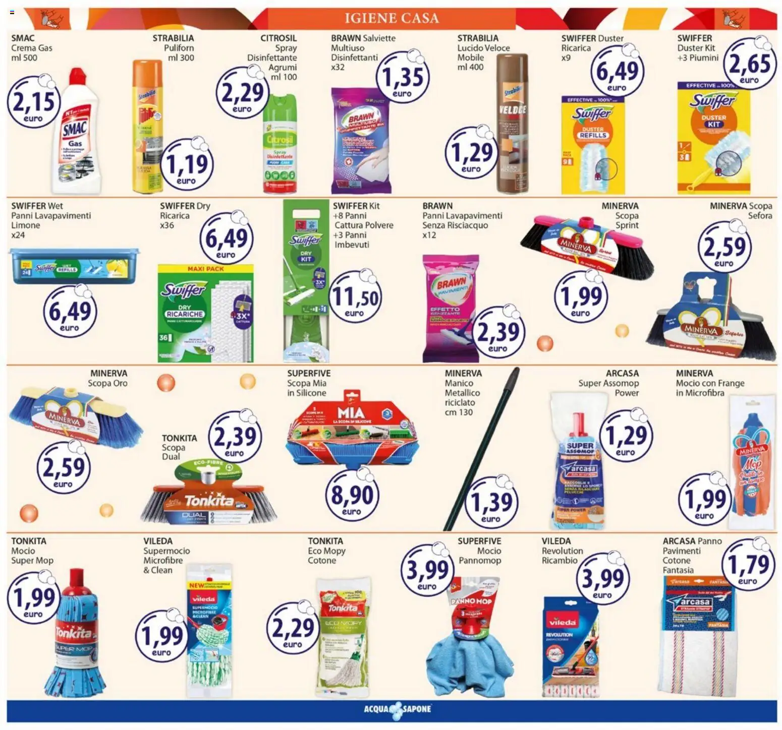 Volantino Acqua e Sapone del 26.01.2026 | Pagina: 15 | Prodotti: Mobile, Mocio, Agrumi, Silicone