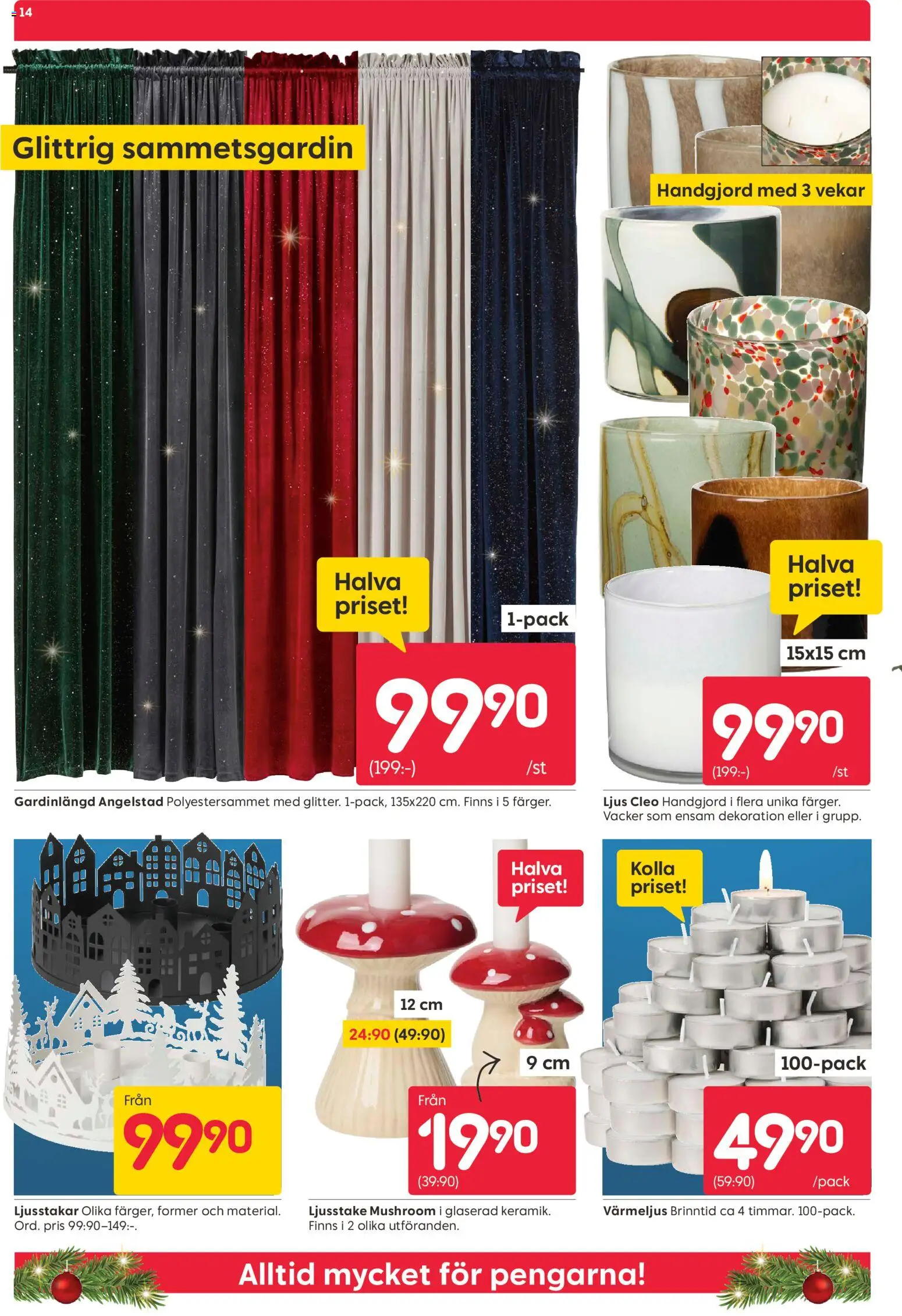 Rusta reklamblad aktuell från 17.11.2025 | Sida: 14 | Produkter: Värmeljus, Ljus