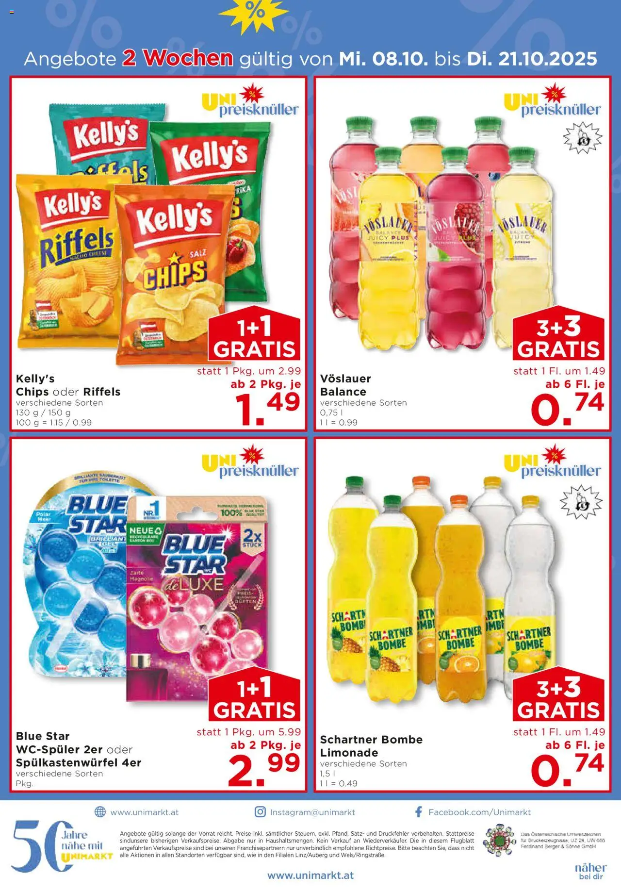 Unimarkt Flugblatt gültig ab 08.10.2025 | Seite: 16 | Produkte: Chips, Salz