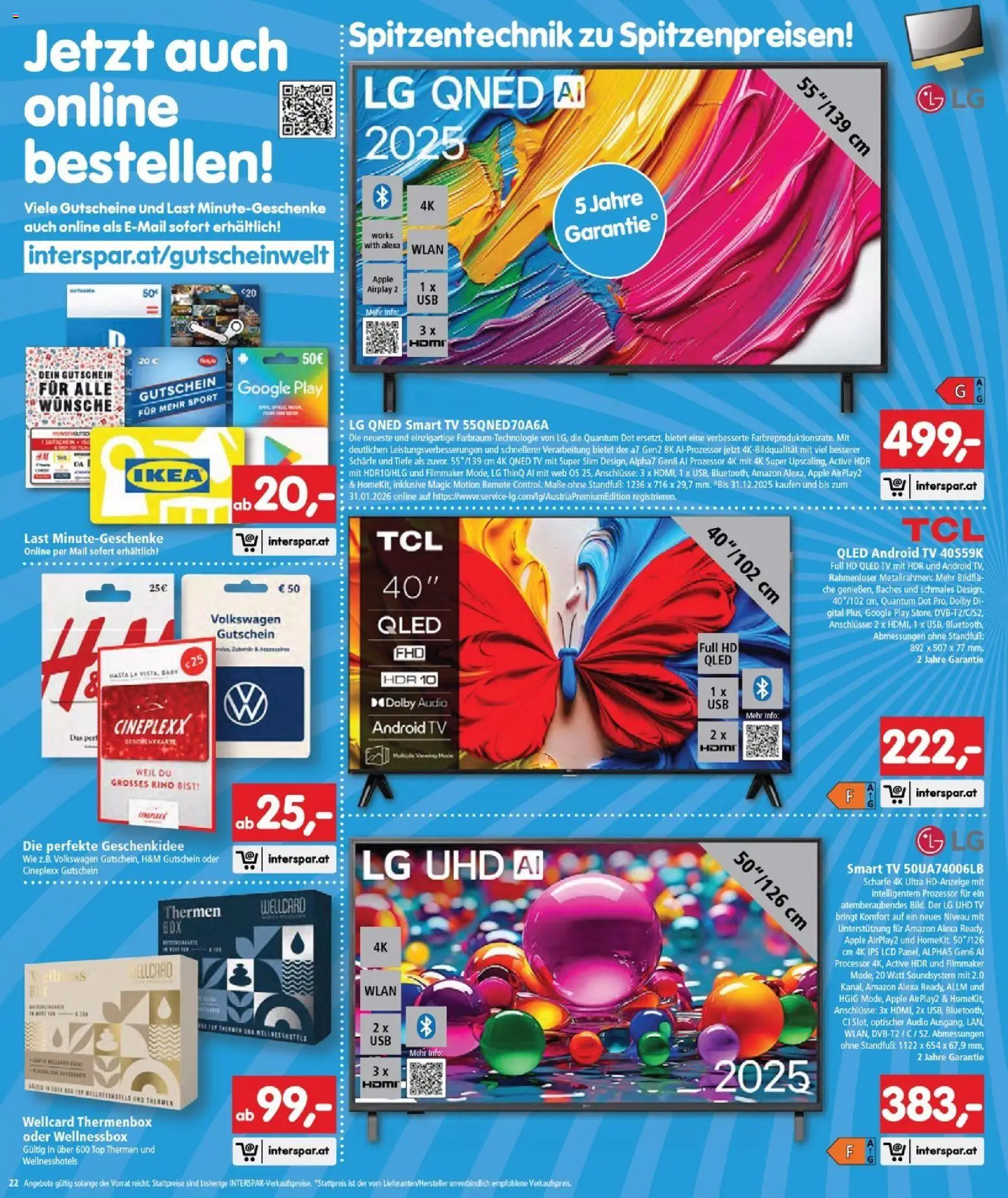 Interspar Flugblatt - Burgenland Nord gültig ab 18.12.2025 | Seite: 22 | Produkte: TV, Audio, Apple