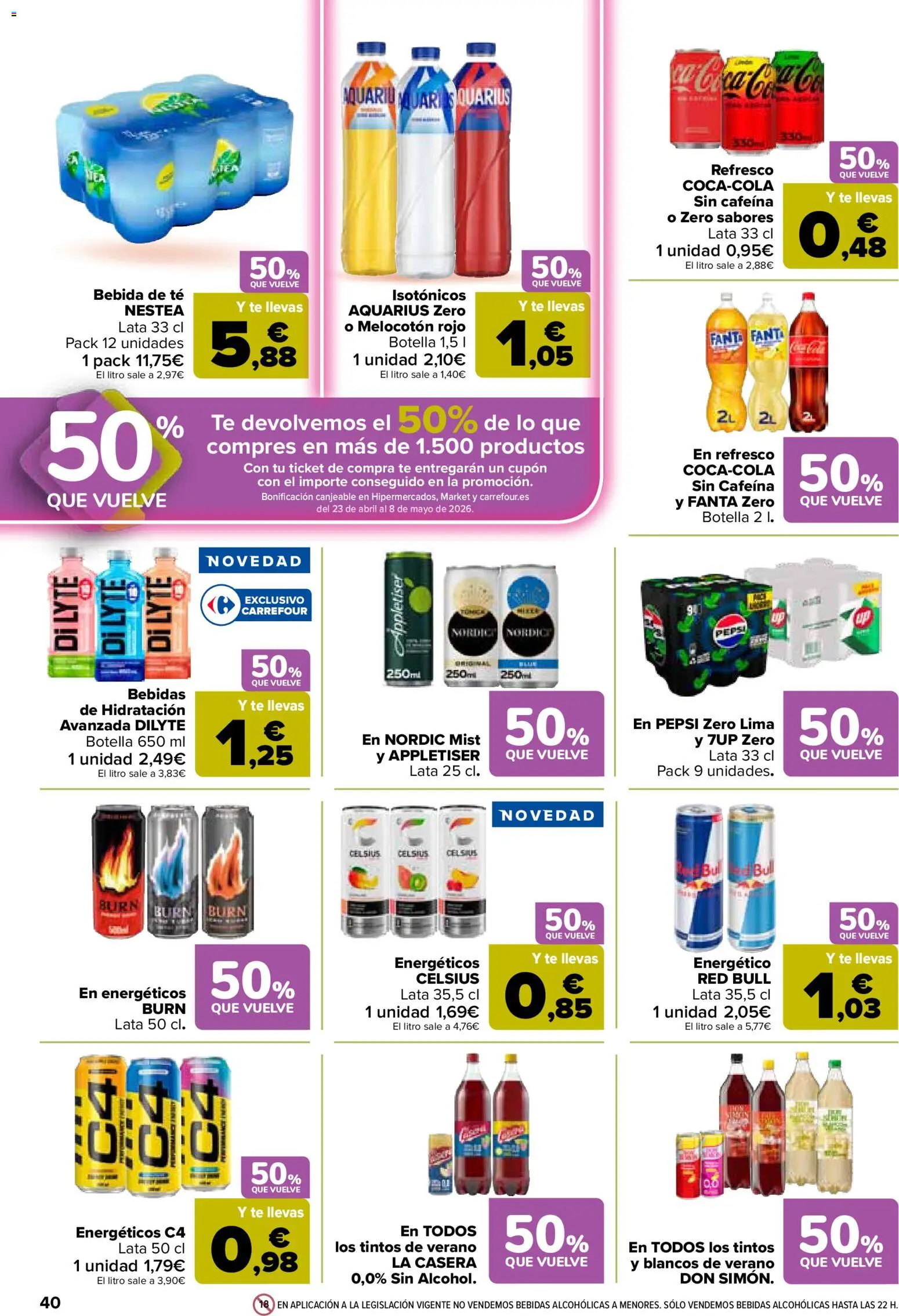 Carrefour folleto │ válido desde el 07.04.2026 | Página: 44 | Productos: Lima, Té, Melocotón rojo