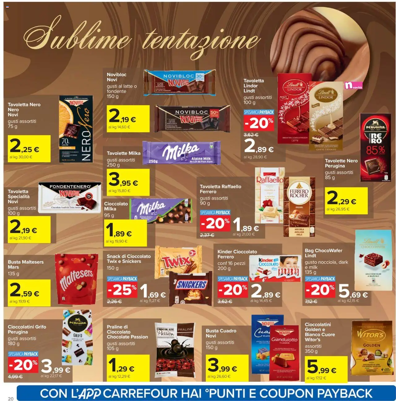Volantino Carrefour del 10.10.2025 | Pagina: 20 | Prodotti: Cioccolato, Latte, Cocco, Cacao