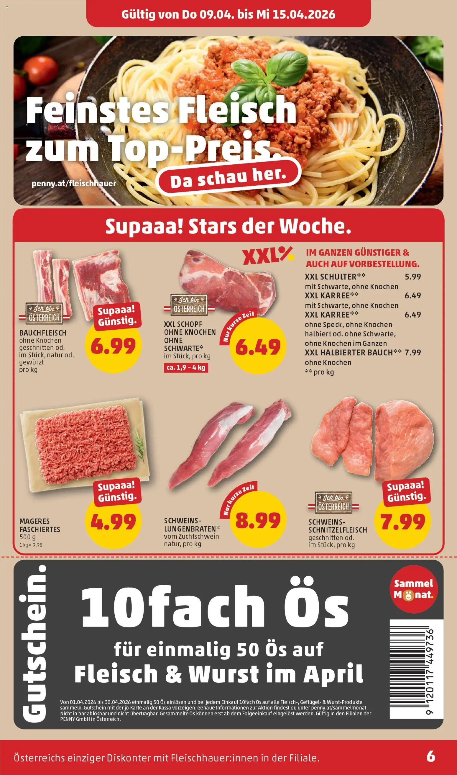 Penny Markt - Flugblatt gültig ab 09.04.2026 | Seite: 6 | Produkte: Wurst