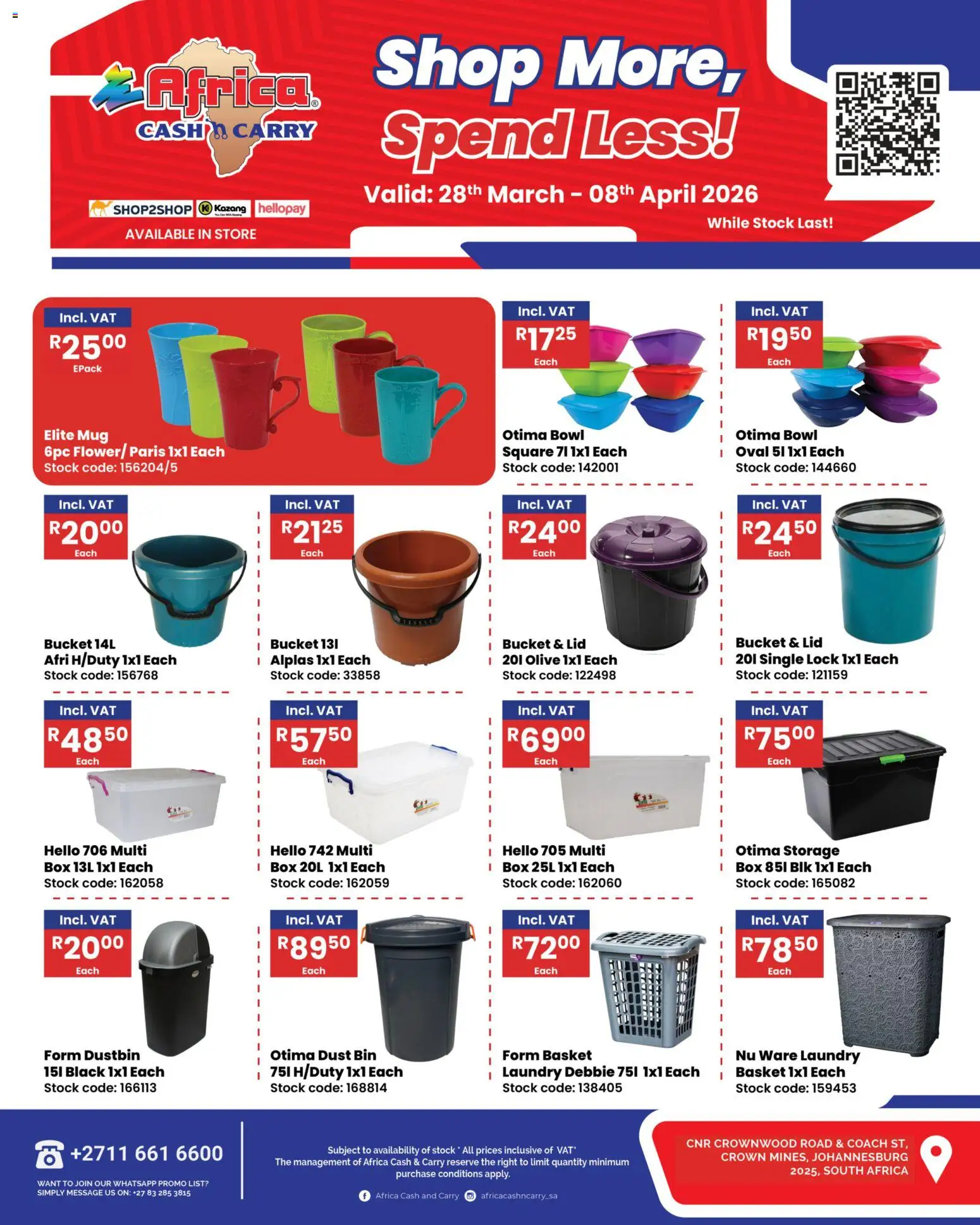 New Africa Cash & Carry catalogue – valid from 28.03.2026 | Page: 2 | Products: Lock, Box, Mug, Stock
