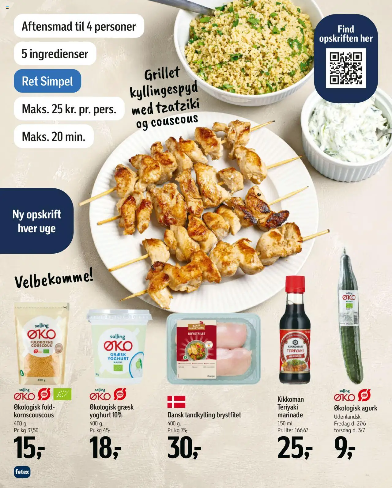 Føtex Tilbudsavis gyldig fra 27.06.2025 | Side: 14 | Produkter: Yoghurt, Couscous, Tzatziki