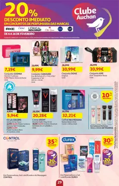 Pré-visualização Auchan - Doce companhia  Carnaval válido de 06.02.2026 | Página: 29 | Produtos: Perfumes, Bolsa, Preservativos, Creme