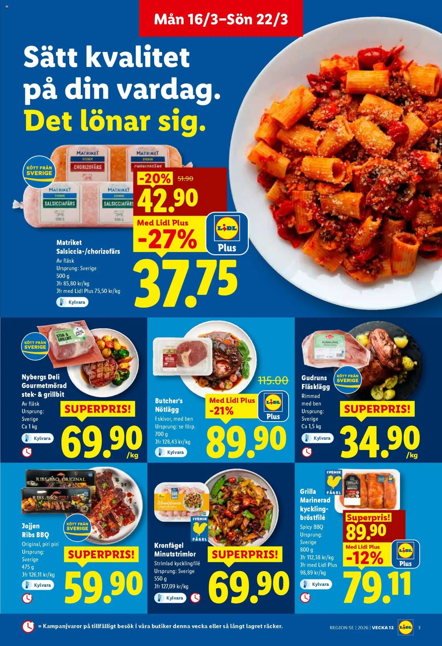 Lidl reklamblad aktuell från 16.03.2026 | Sida: 3 | Produkter: Fläsk