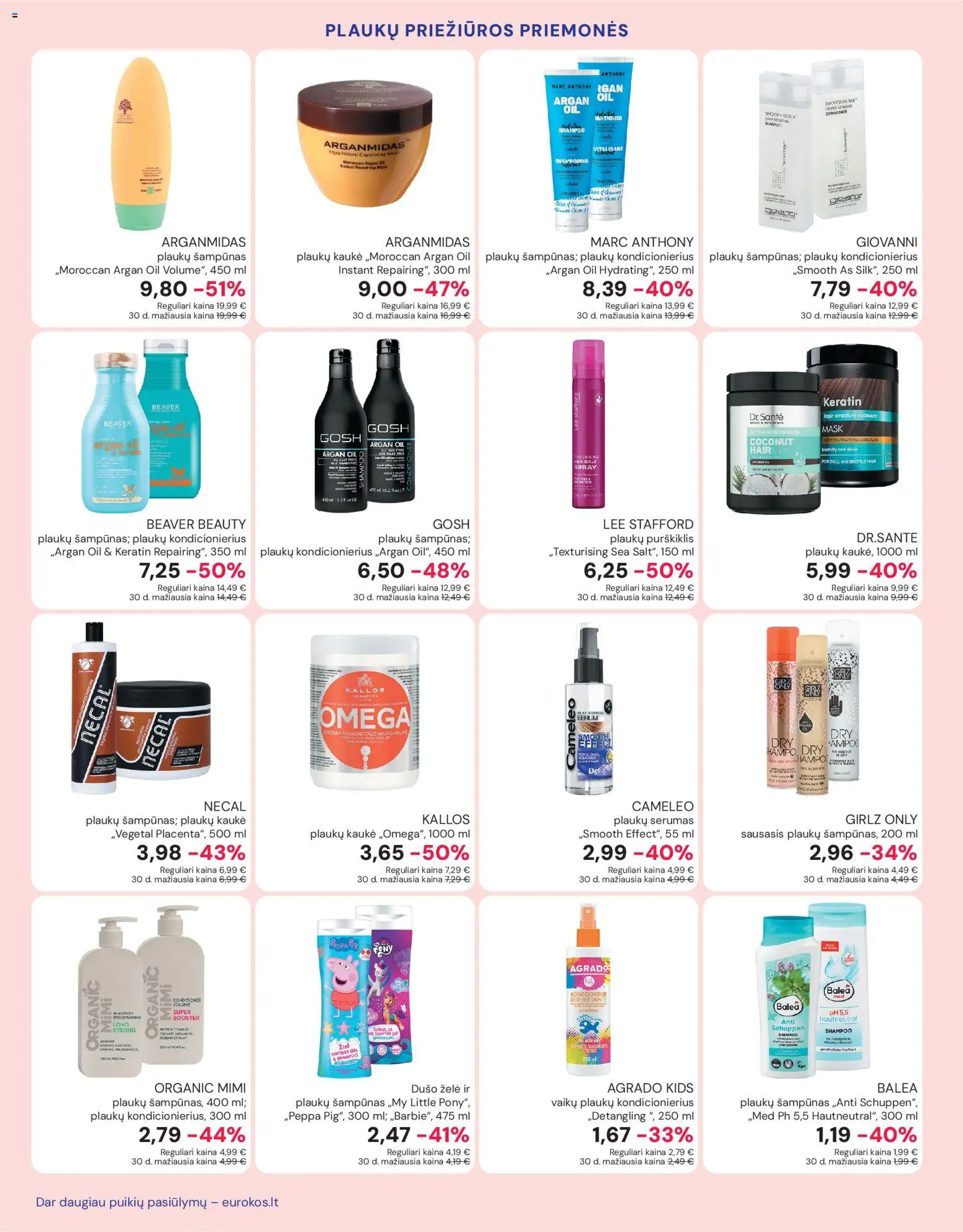 Eurokos akcijos nuo 26.02.2026 | Puslapis: 12 | Prekių: Šampūnas, Kondicionierius, Kaukė, Dušo želė