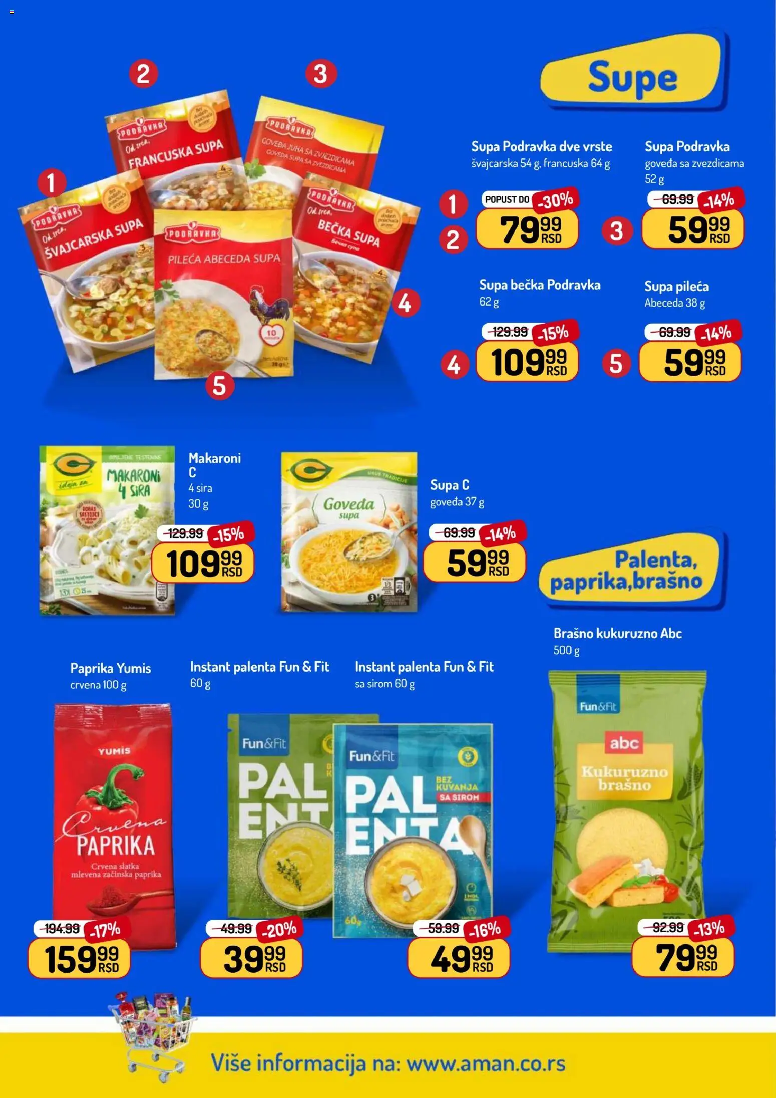 Aman katalog - važi od 16.03.2026 | Strana: 28 | Proizvode: Palenta, Paprika, Brašno, Podravka