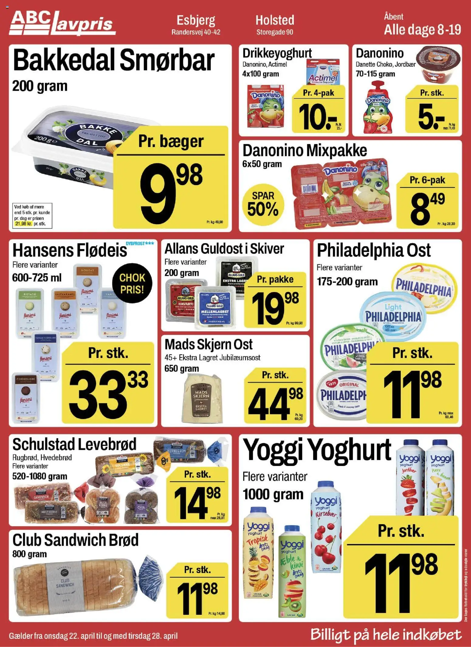 Abc Lavpris tilbudsavis – gyldig fra 22.04.2026 | Side: 3 | Produkter: Yoghurt, Chokolade, Jordbær, Nougat