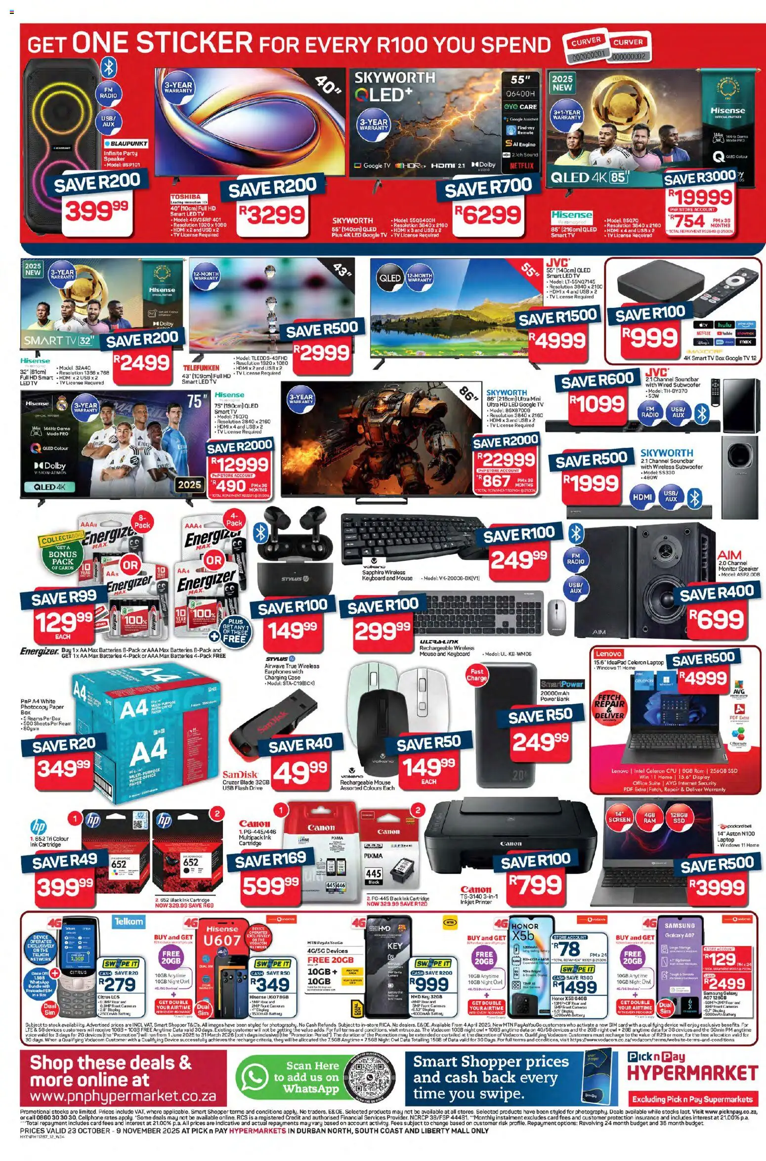 New Pick n Pay catalogue – valid from 23.10.2025 | Page: 12 | Products: Earphones, Radio, Speaker, USB