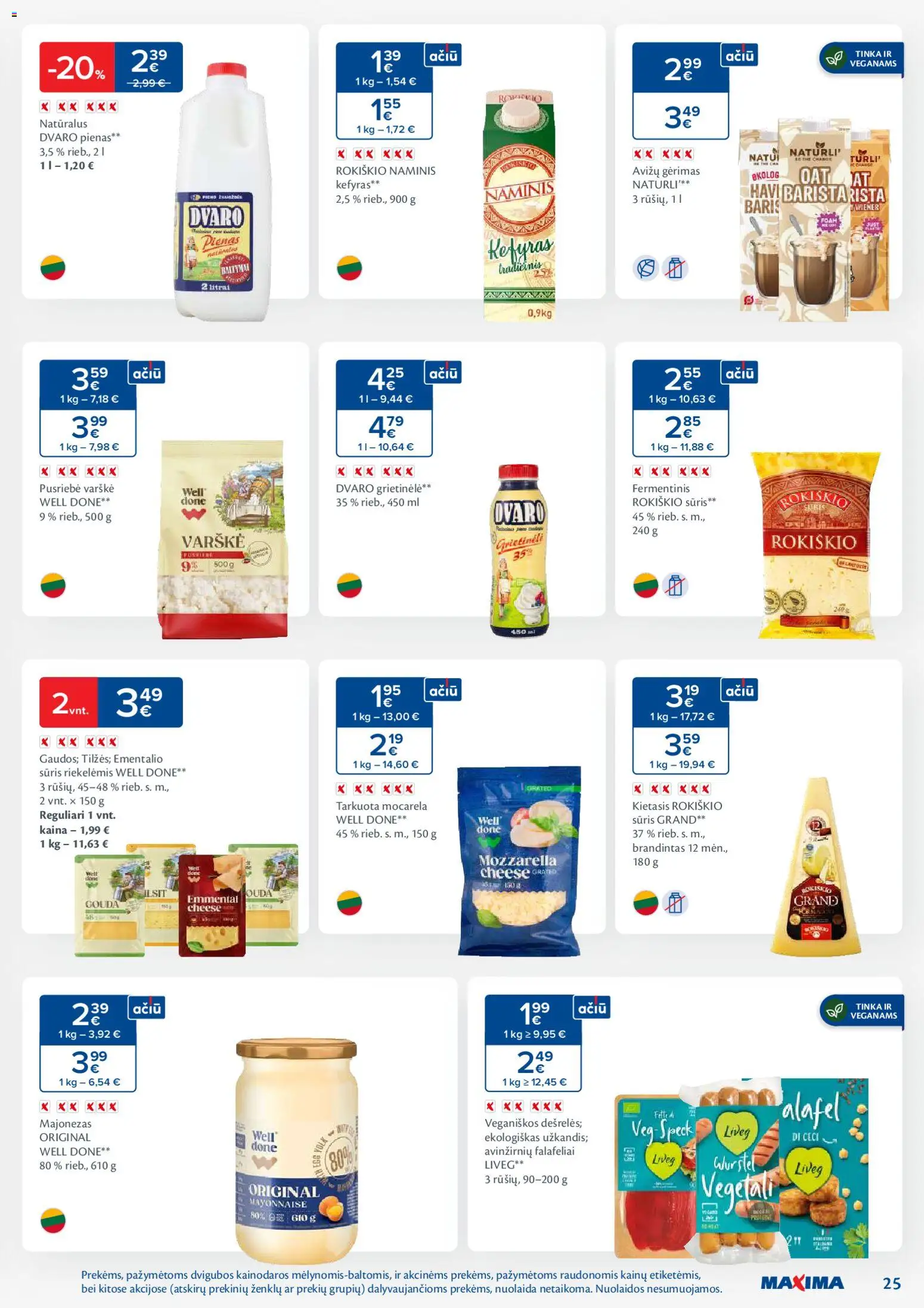 MAXIMA akcijos nuo 03.02.2026 | Puslapis: 25 | Prekių: Grietinėlė, Pienas, Varškė, Majonezas