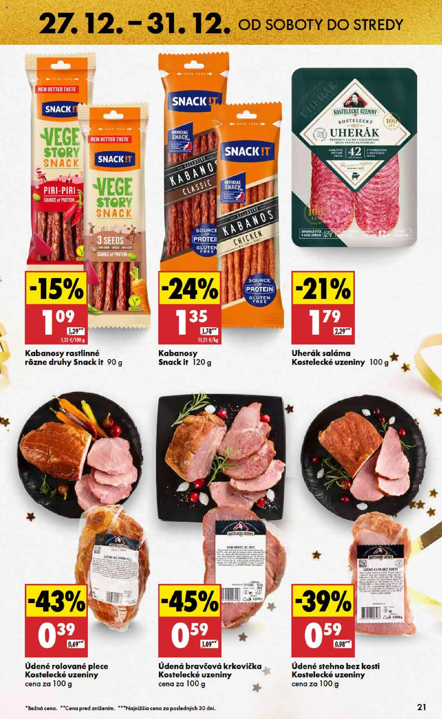 Nové Biedronka akcie – leták je platný od 27.12.2025 | Strana: 21 | Produkty: Saláma, Protein, Bravčová krkovička, Krkovička