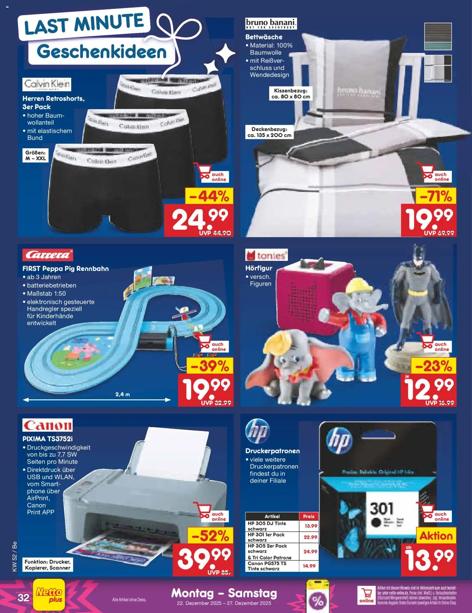 Netto Marken-Discount Prospekt 	 – gültig ab 22.12.2025 | Seite: 34 | Produkte: HP, USB, Bettwäsche