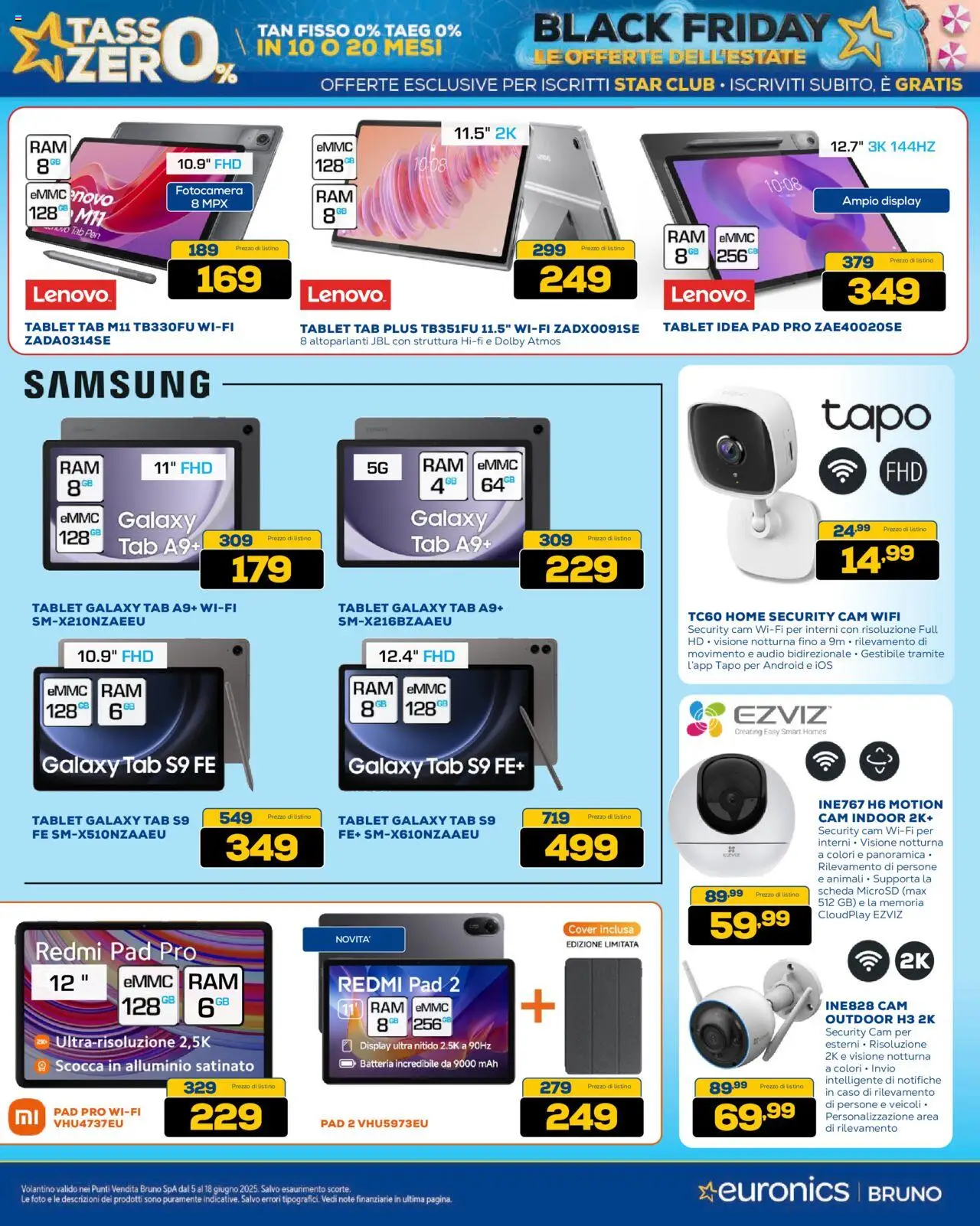 Volantino Euronics del 05.06.2025 | Pagina: 13 | Prodotti: Tablet, Fotocamera, Batteria, Samsung
