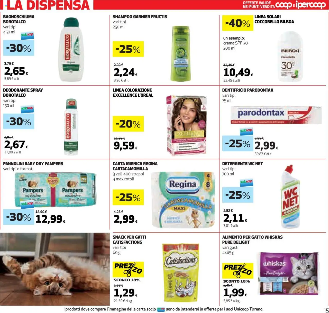 Volantino Ipercoop del 22.05.2025 | Pagina: 15 | Prodotti: Pannolini, Bagnoschiuma, Pampers, WC