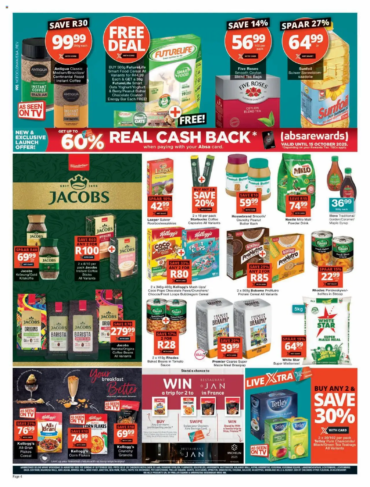 Checkers Northern Cape - August Month-End Promotion │ valid from 20.08.2025 | Page: 4 | Products: Baked beans, TV, Chocolate, Peanut butter