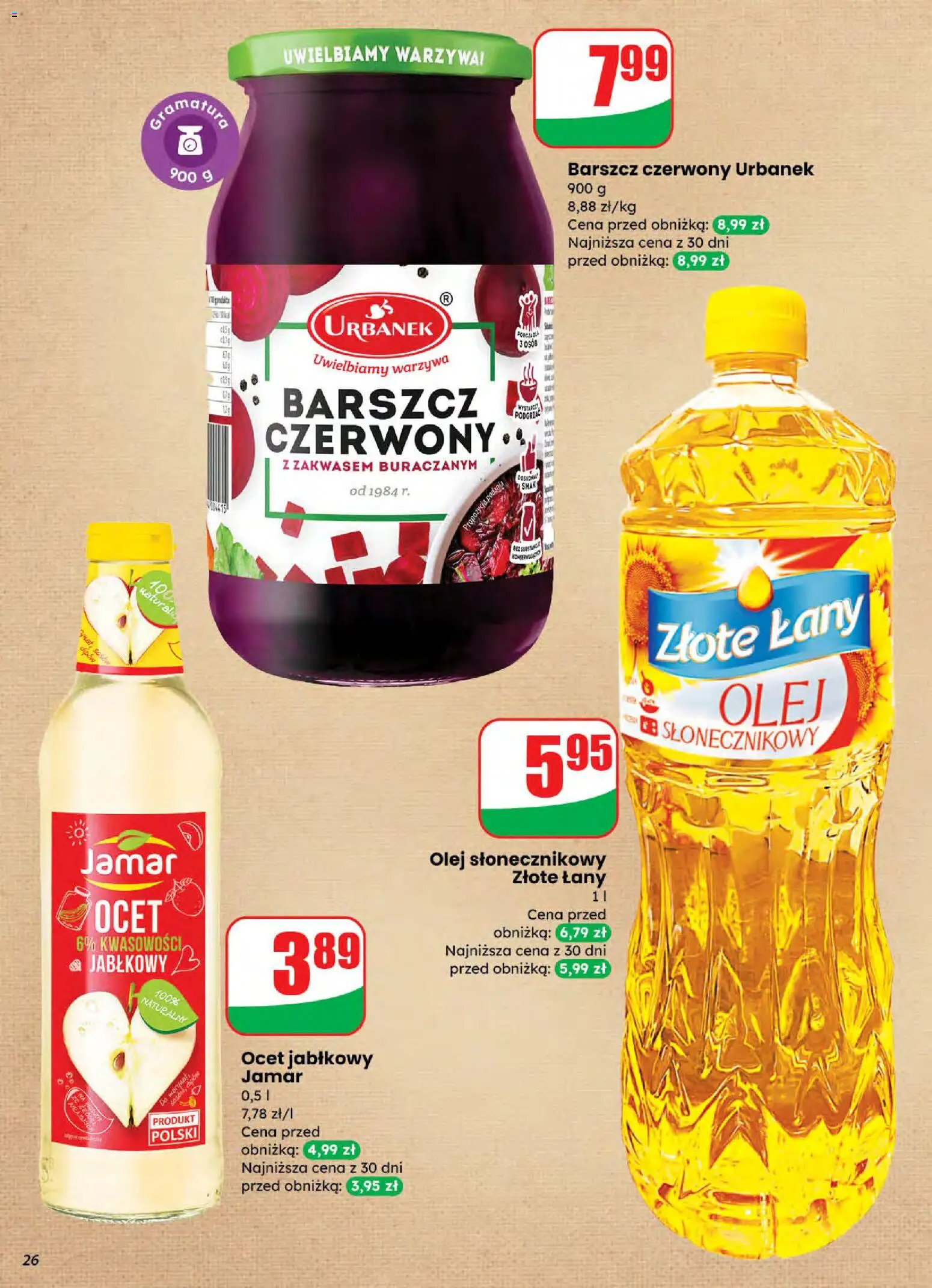 Dino Gazetka od 26.11.2025 | Strona: 26 | Produkty: Barszcz, Ocet, Ocet jabłkowy, Warzywa