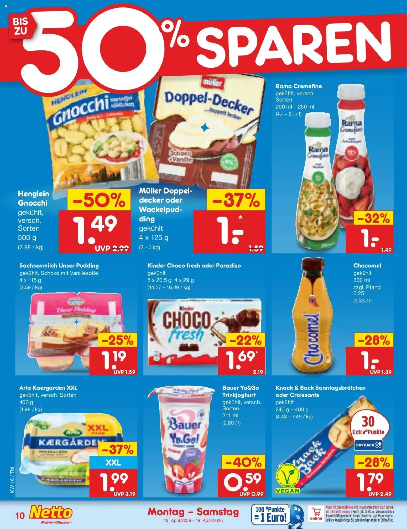 Netto Marken-Discount Prospekt Pirna	 – gültig ab 13.04.2026 | Seite: 12 | Produkte: Rama, Pudding, Trinkjoghurt, Chocomel