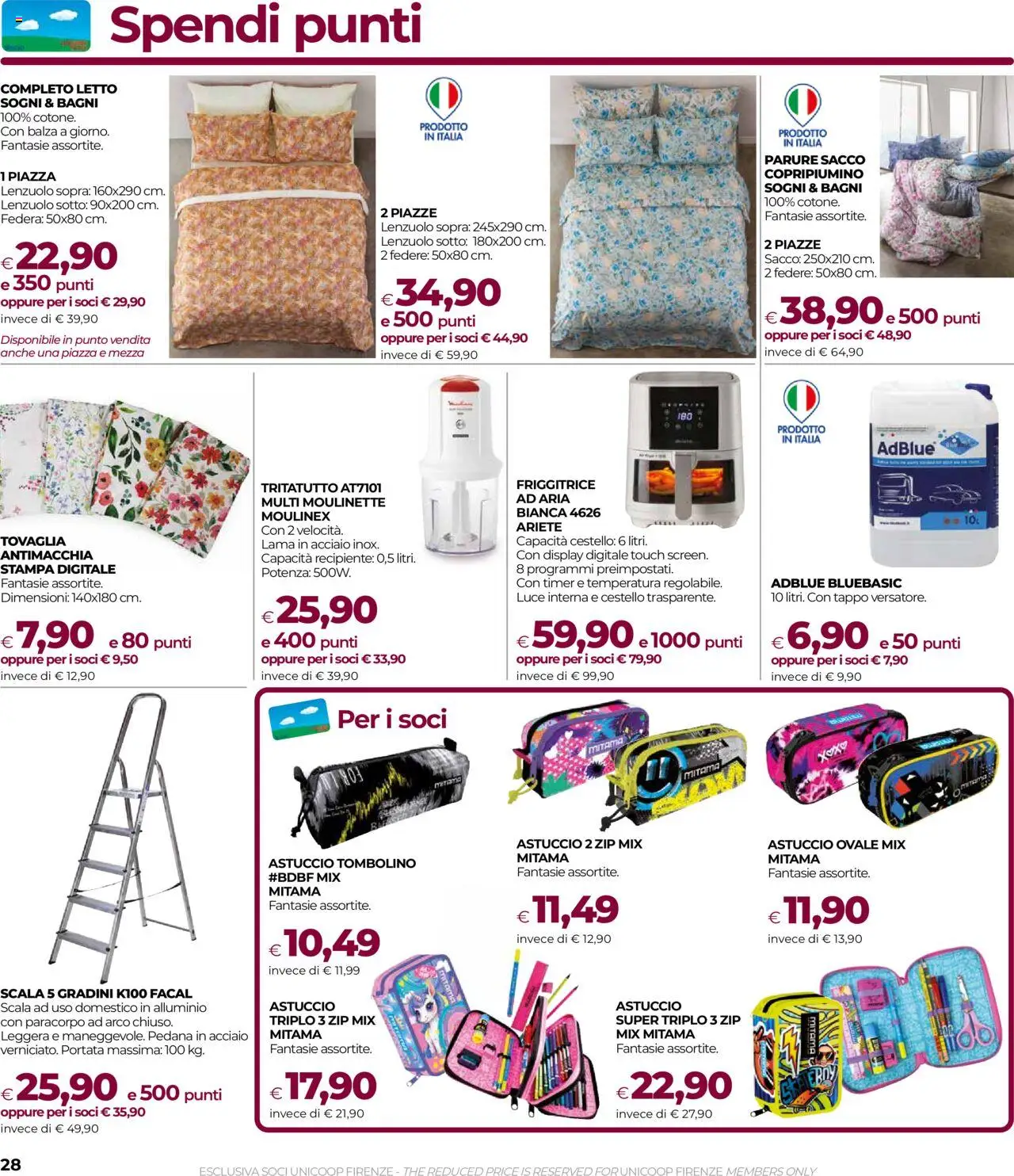Volantino COOP del 14.08.2025 | Pagina: 28 | Prodotti: Tritatutto, Scala, Alluminio, Tovaglia
