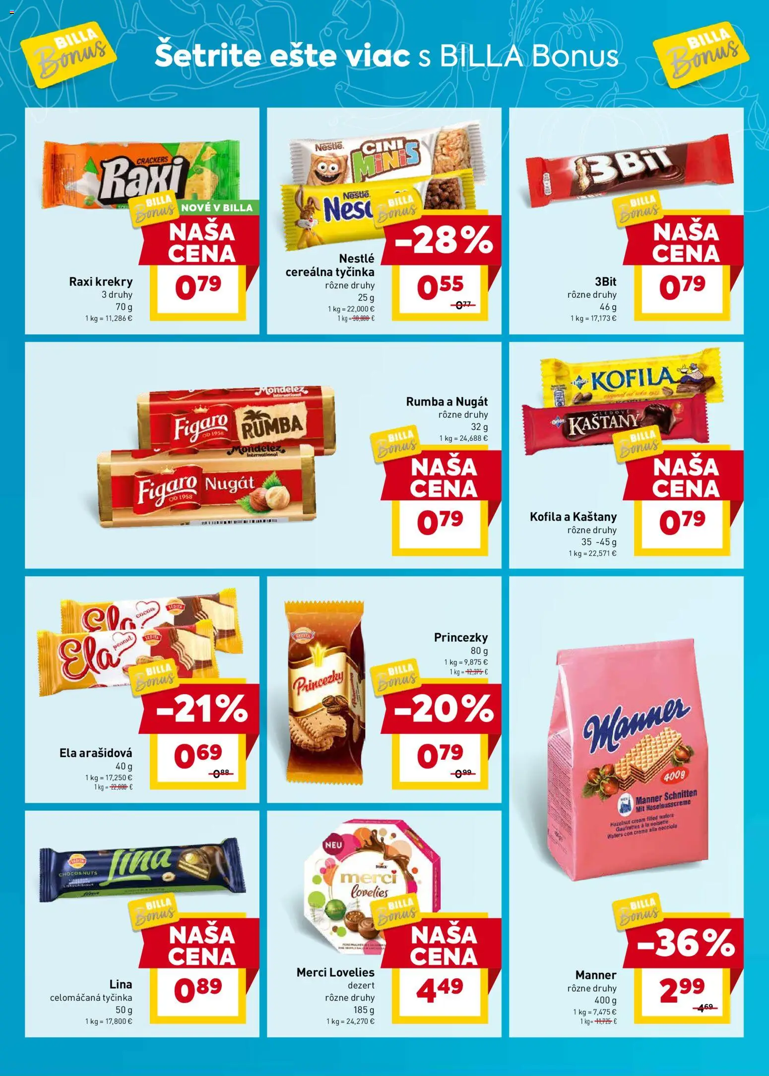 Nové Billa akcie – leták je platný od 14.01.2026 | Strana: 6 | Produkty: Merci, Cini Minis