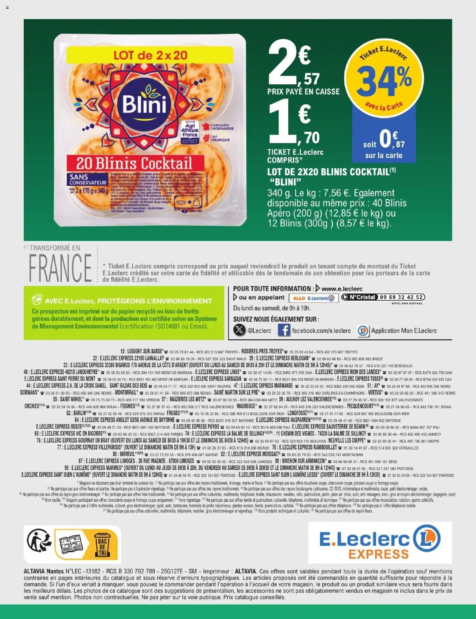 {H1} | Page: 16 | Produits: Téléphone, Blinis, Fromage, Poisson