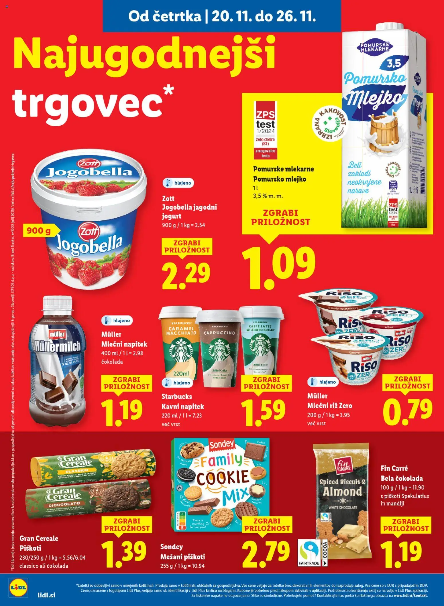 Novi Lidl katalog ponudbe – veljaven od 24.11.2025 | Stran: 8 | Izdelki: Mandlji, Jogurt, Cokolada, Riz