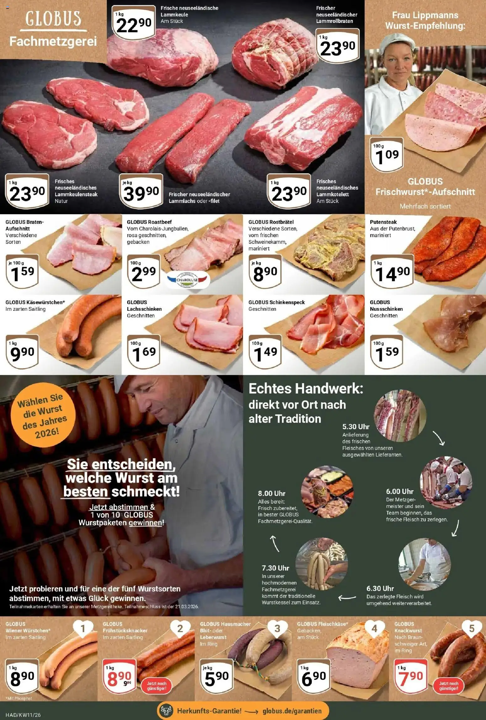 Globus prospekt Halle (saale)	 – gültig ab 09.03.2026 | Seite: 6 | Produkte: Roastbeef, Wurst, Fleisch, Uhr